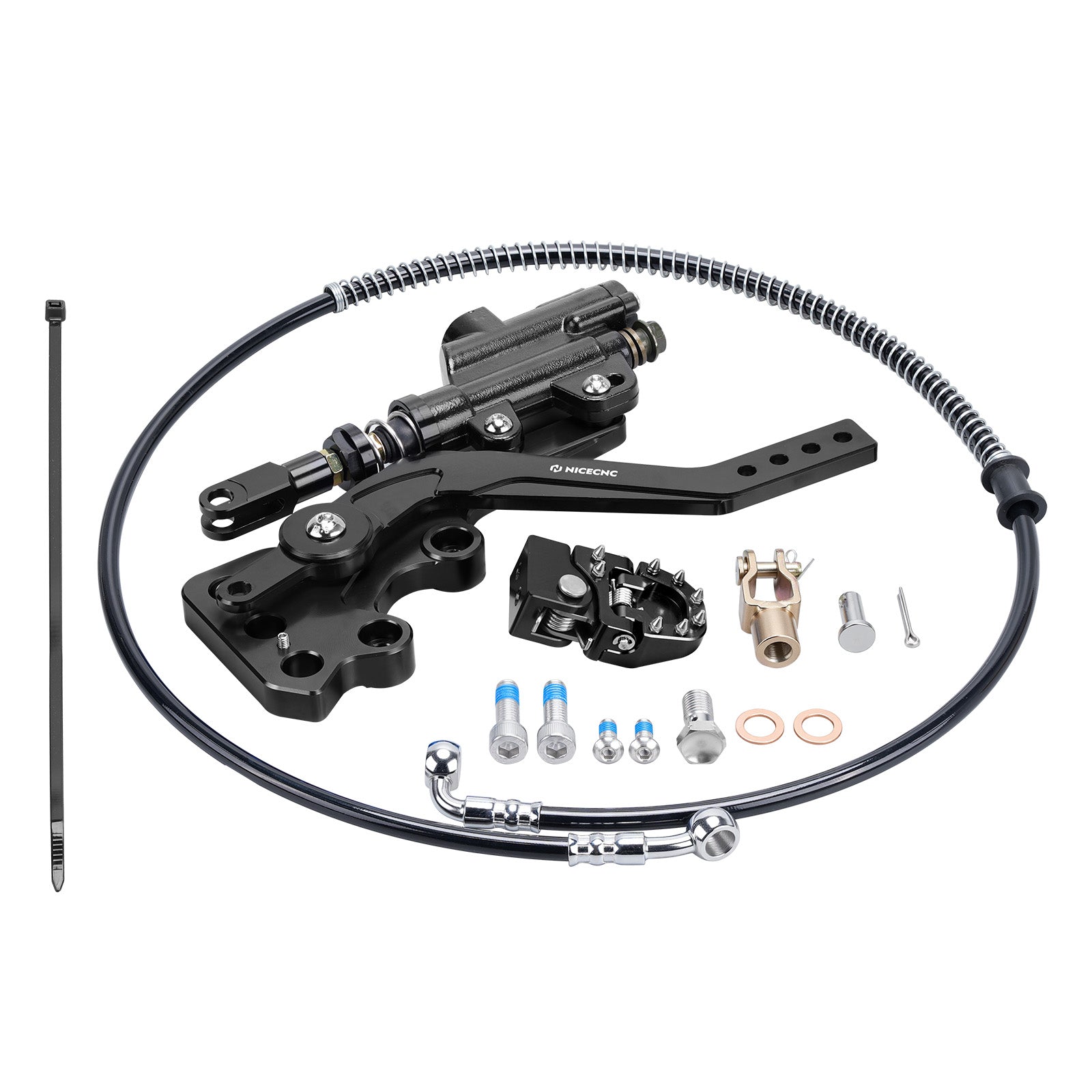 Hydraulic Rear Foot Brake + Extender Footrest + Support Brace For Surron Light Bee X S
