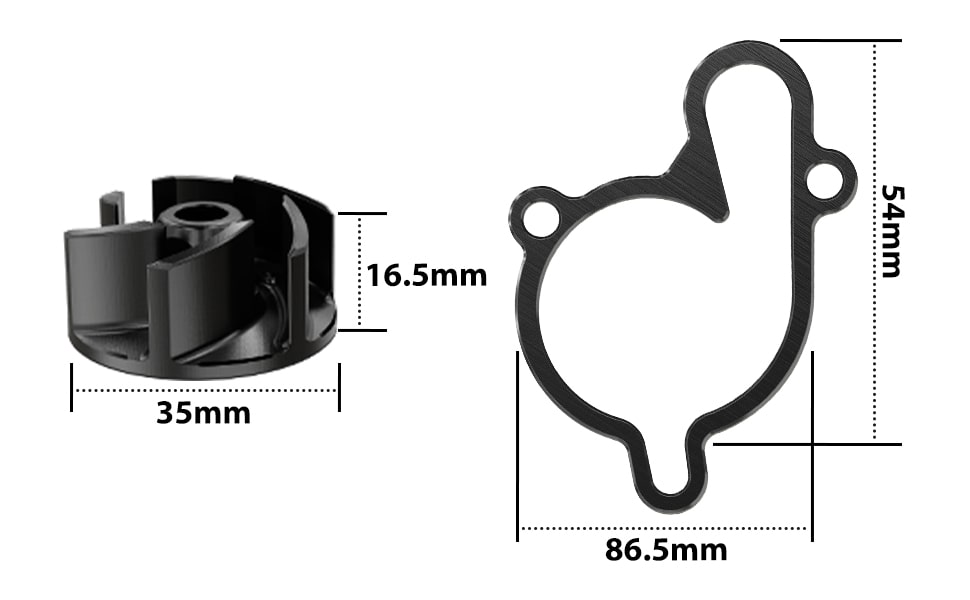 Refroidisseur de turbine de pompe à eau surdimensionné pour Yamaha YZ85