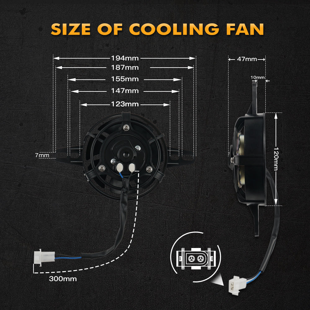 12V Electric Cooling Fan Oil Water Thermal Cooler For KTM SX SXF XC XCF XCW EXCF
