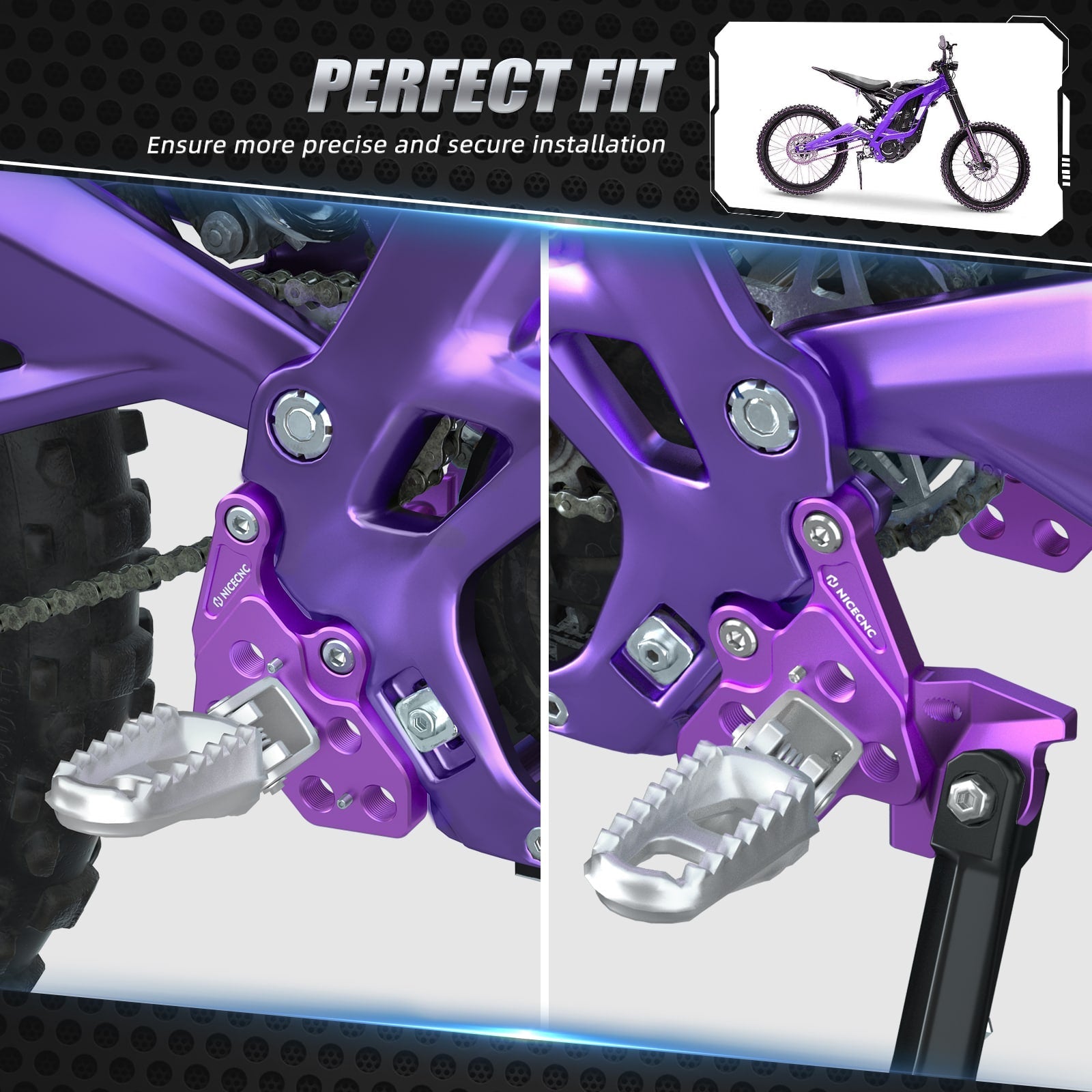Foot Pegs Bracket Package Footrest Support Brace Kickstand For Surron Light Bee X S Segway X160 X260