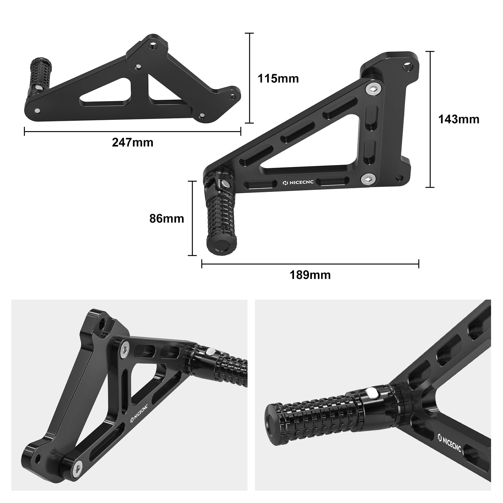 Passenger Foot Pegs Footrest Kit For KTM 350 500 EXC-F 2024-2025