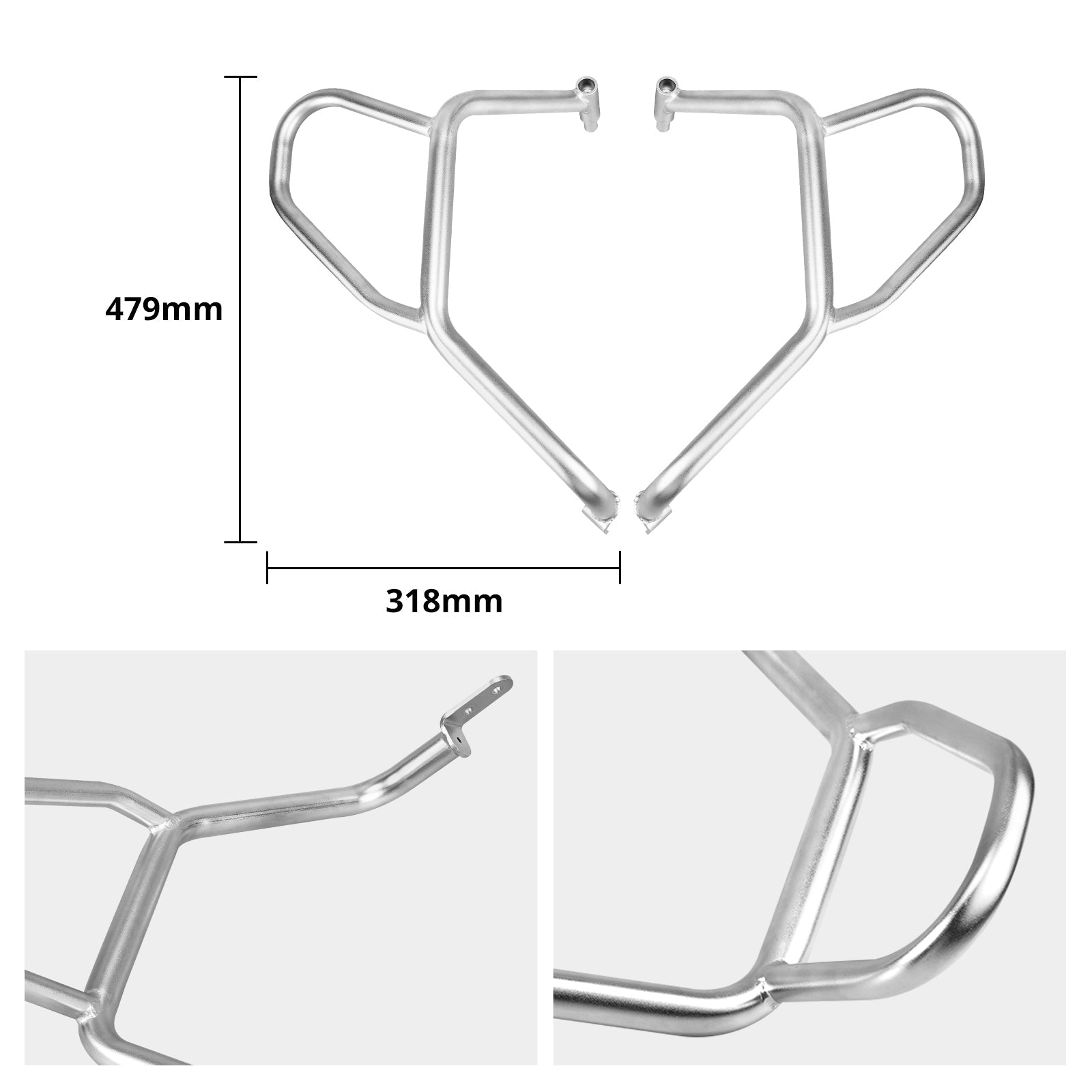 Pair Upper Crash Bars For BMW R1250GS 2019-2024