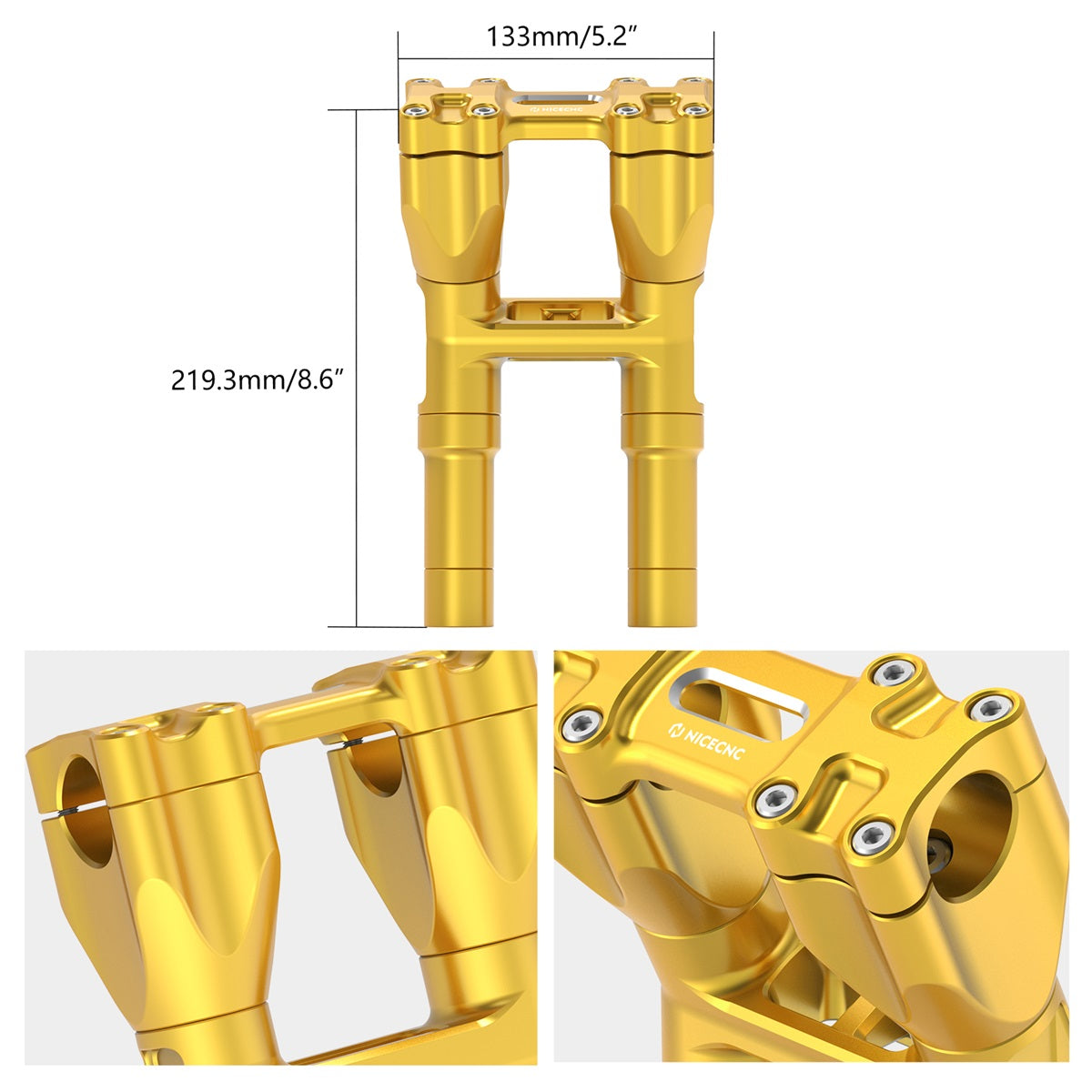 Kickback 1-1/8" Handlebar Riser Kit For Harley Road King Tri Electra Glide Freewheeler