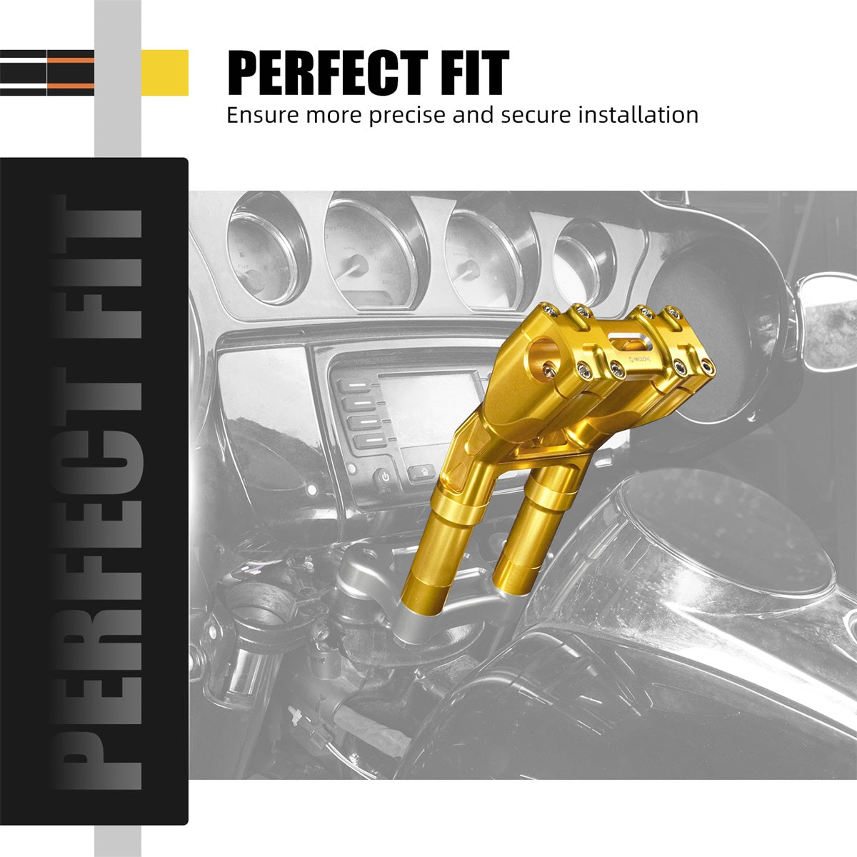 Kickback 1-1/8" Handlebar Riser Kit For Harley Road King Tri Electra Glide Freewheeler