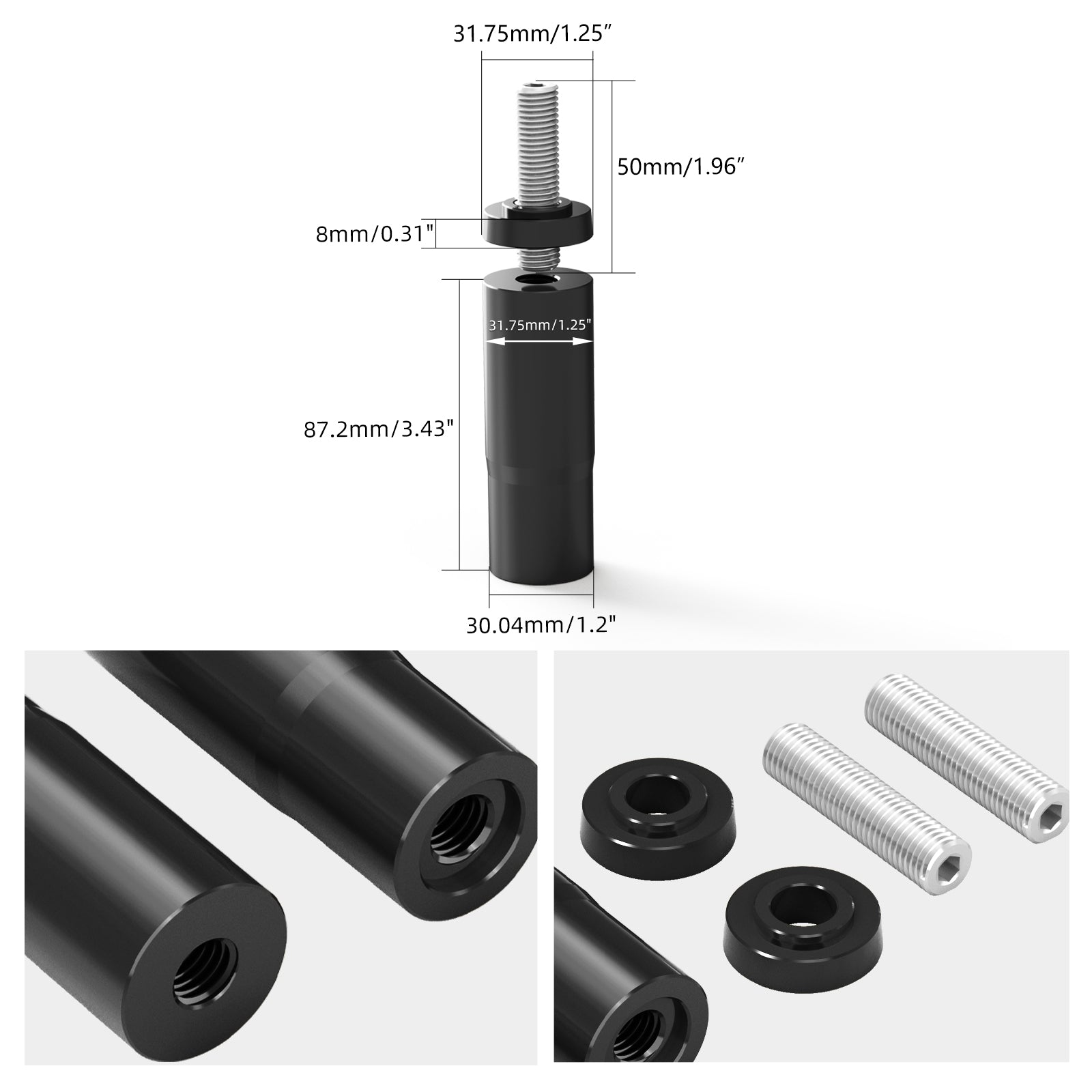 Handlebar Riser Extensions Legs For Harley Sportster 1200 48 XL Iron 883 XL883N