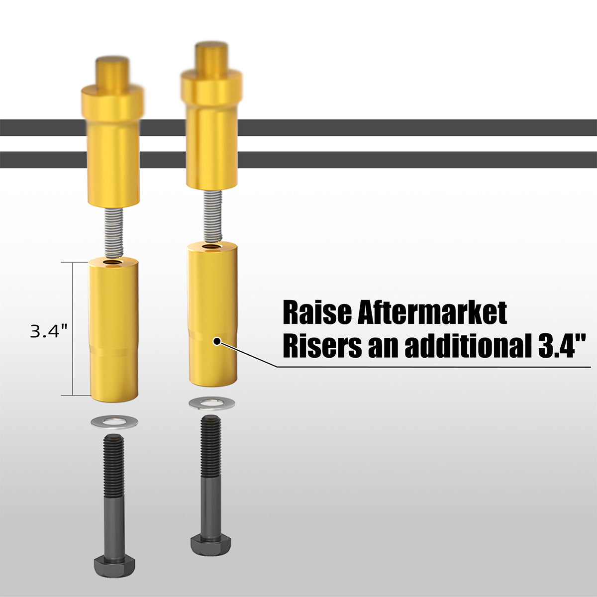 Kickback 1-1/8" Handlebar Riser Kit For Harley Road King Tri Electra Glide Freewheeler
