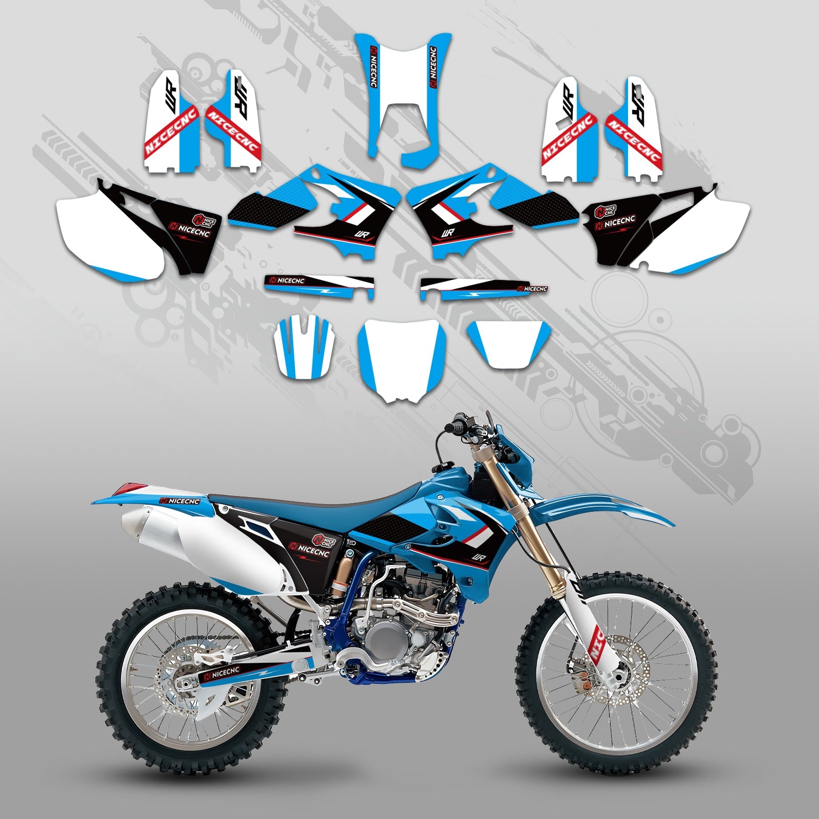 Motorcycle Full Graphics Decals Stickers Kit For YAMAHA WR250F WR450F 2005-2006