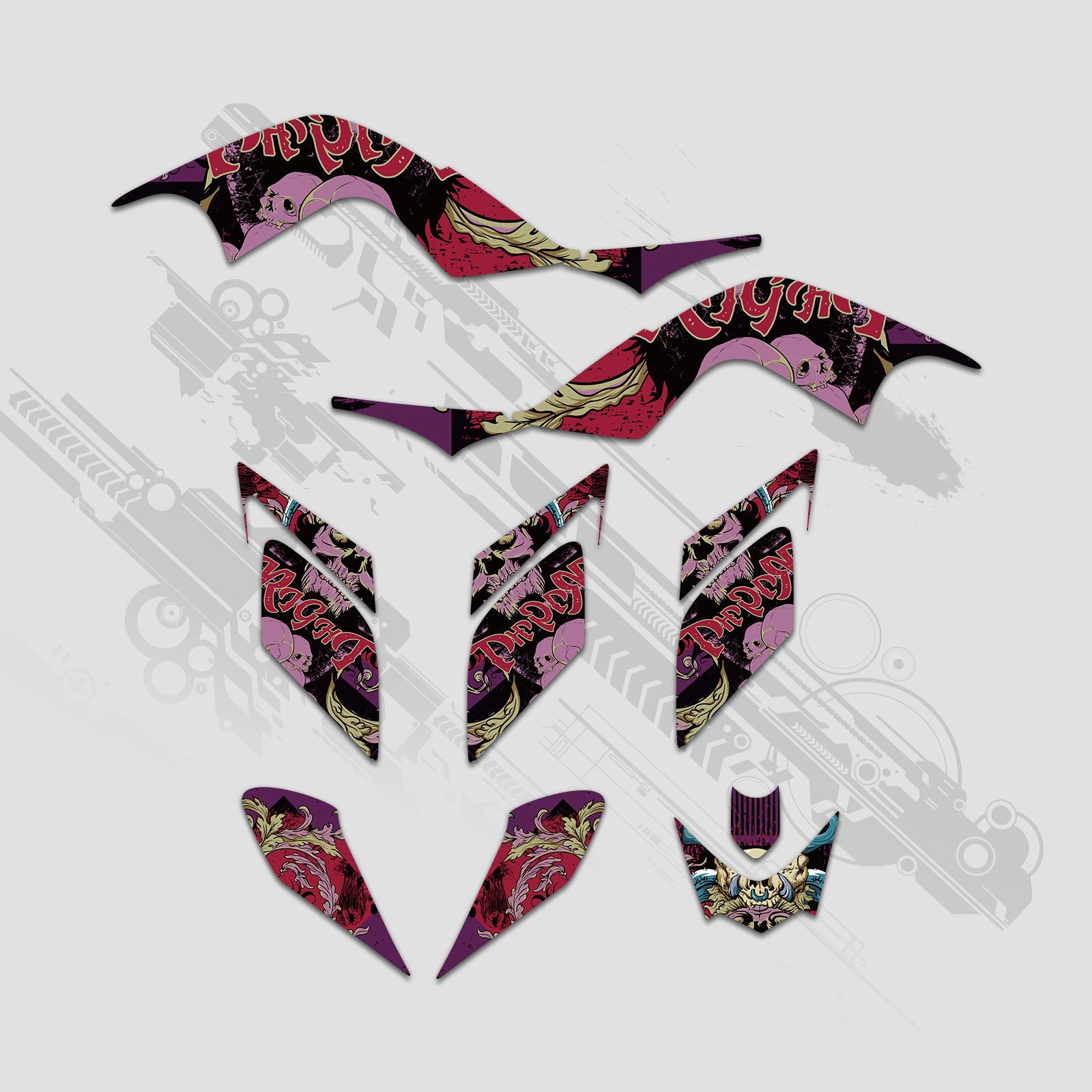 ATV Full Graphics Decals Stickers Kit For Yamaha RAPTOR 700 2006-2012