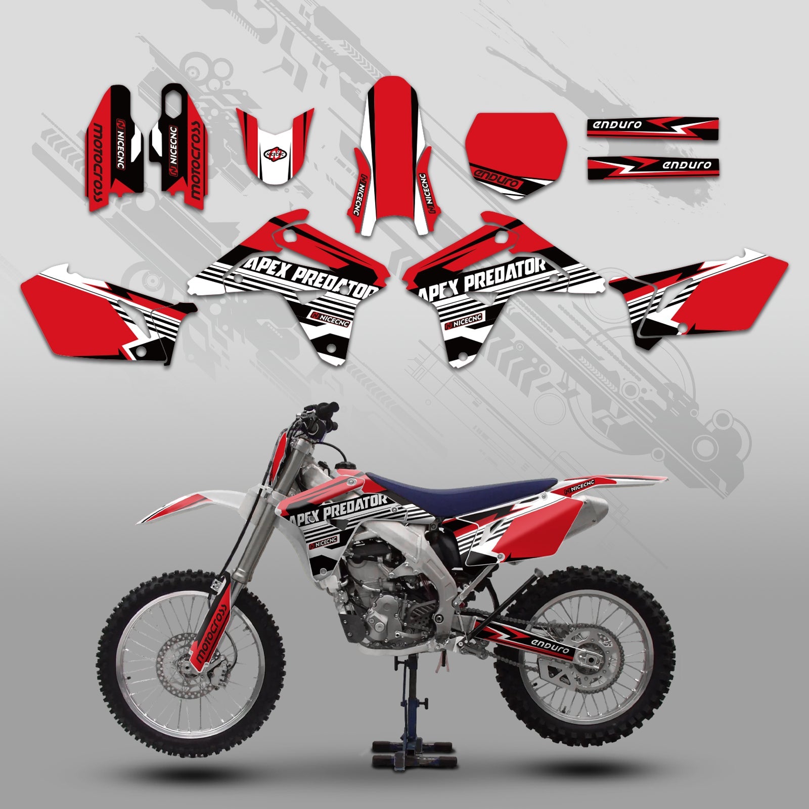 Motorcycle Full Graphics Decals Stickers Set For SUZUKI RMZ450 2007