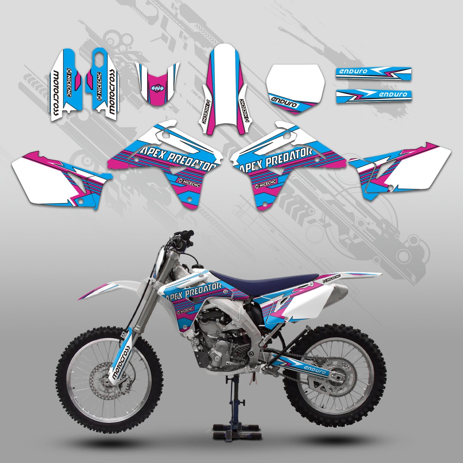 Full Graphics Decals Stickers Kit For SUZUKI RMZ450 2007