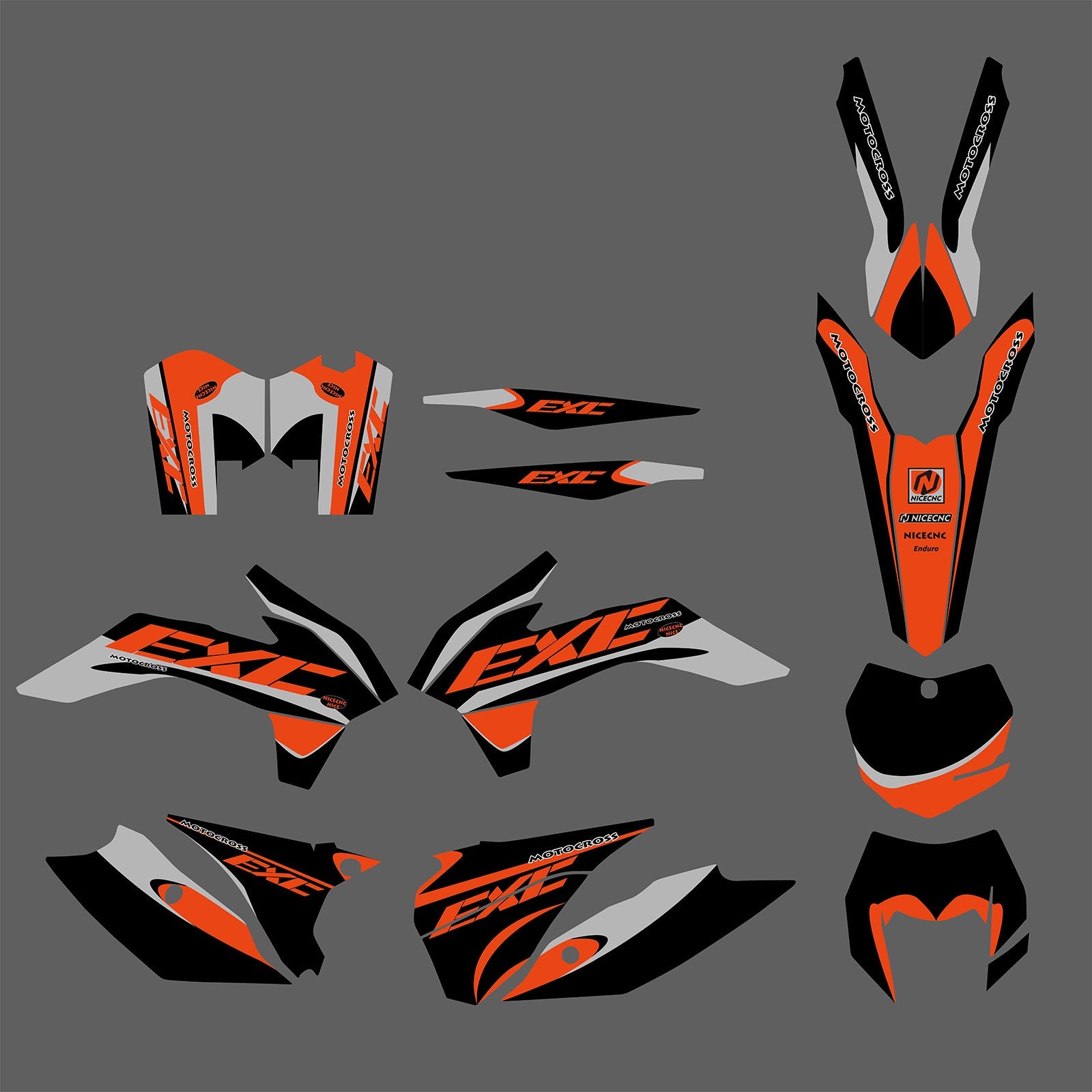 Motorcycle Full Graphics Decals Stickers Set For KTM EXC / XC-W / XCF-W 2014-2016