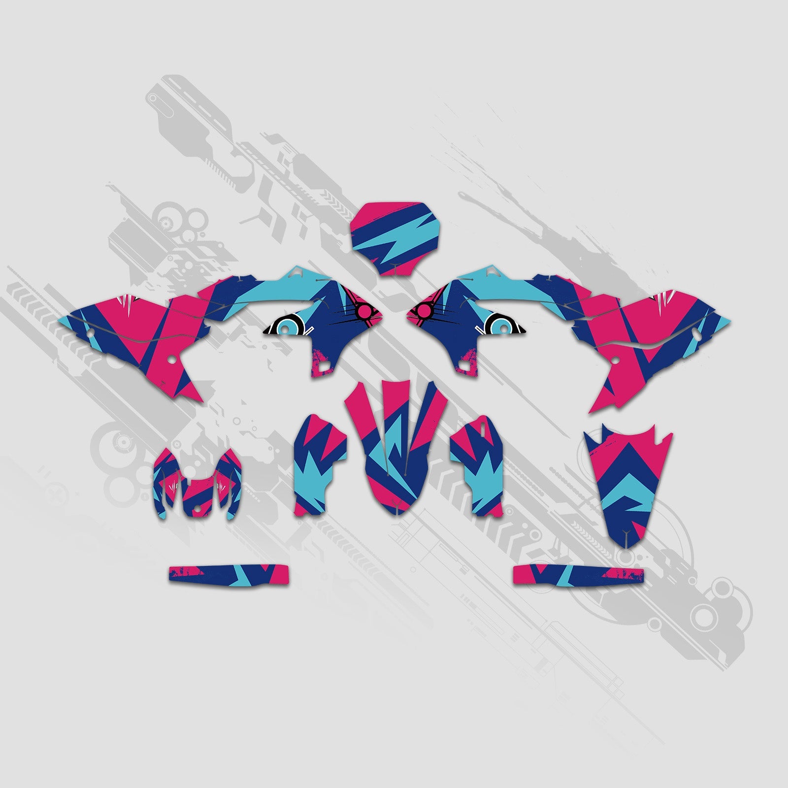 Motorcycle Full Graphics Decals Stickers Set For Yamaha YZ250F YZ450F 2023-2024