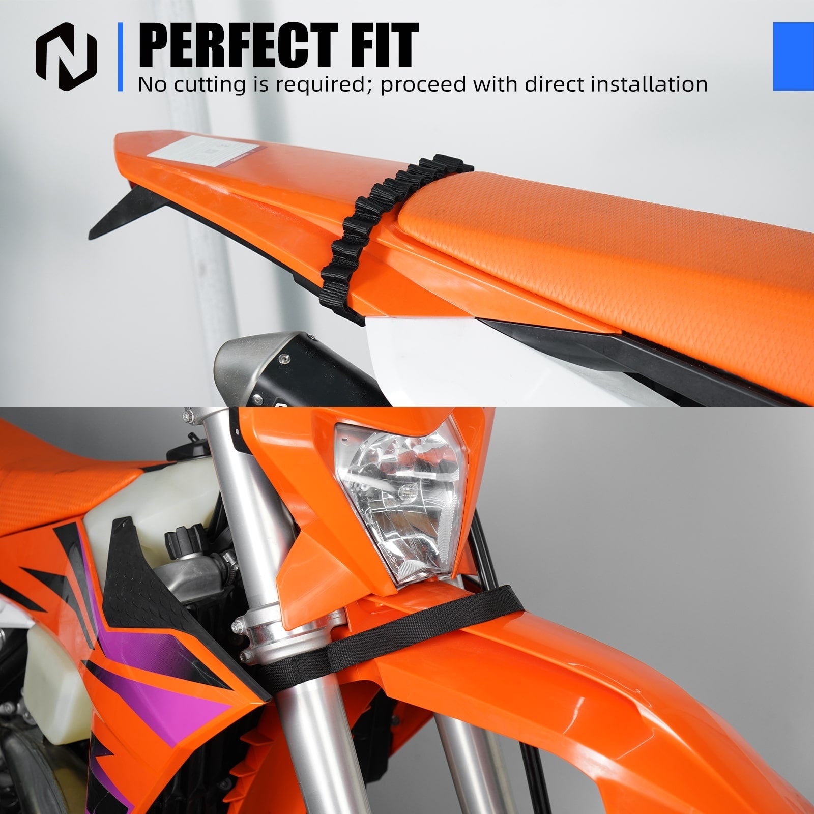 Front Rear Lift Pull Strap Kit For KTM 150-500 EXC XCW Husqvarna 150-501 TE FE 24-26