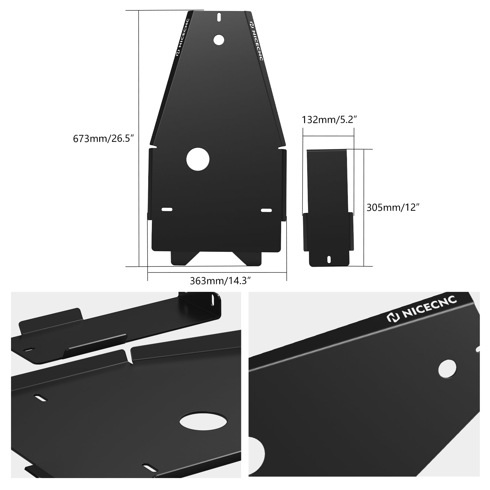 NICECNC Full Chassis Skid Plate For Yamaha Raptor 700 2006-2026