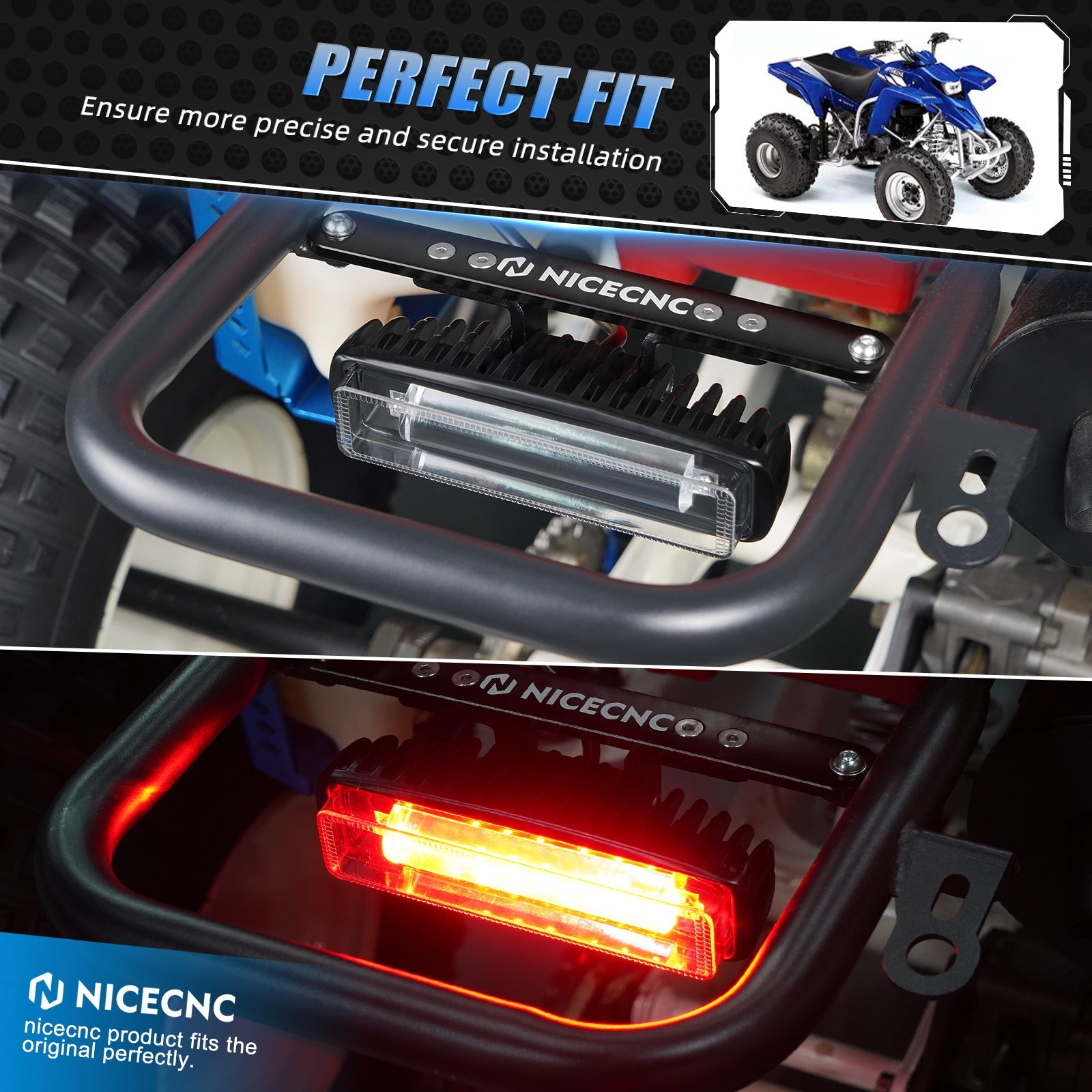 Plug & Play LED Rear Brake Light w/Bracket For Yamaha Warrior Banshee 350 Blaster 200