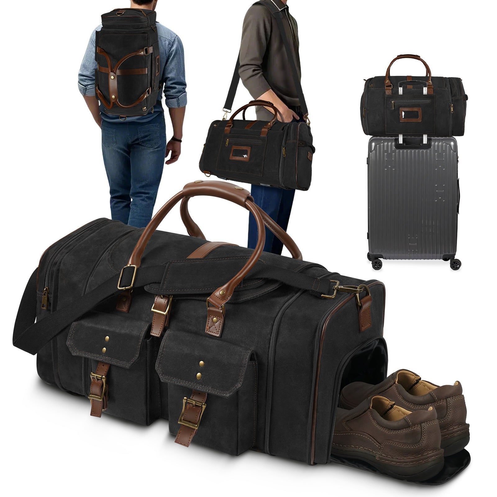 Large Zipper Duffle Bag Waterproof Travel Luggage Bag Crossbody For Women Men