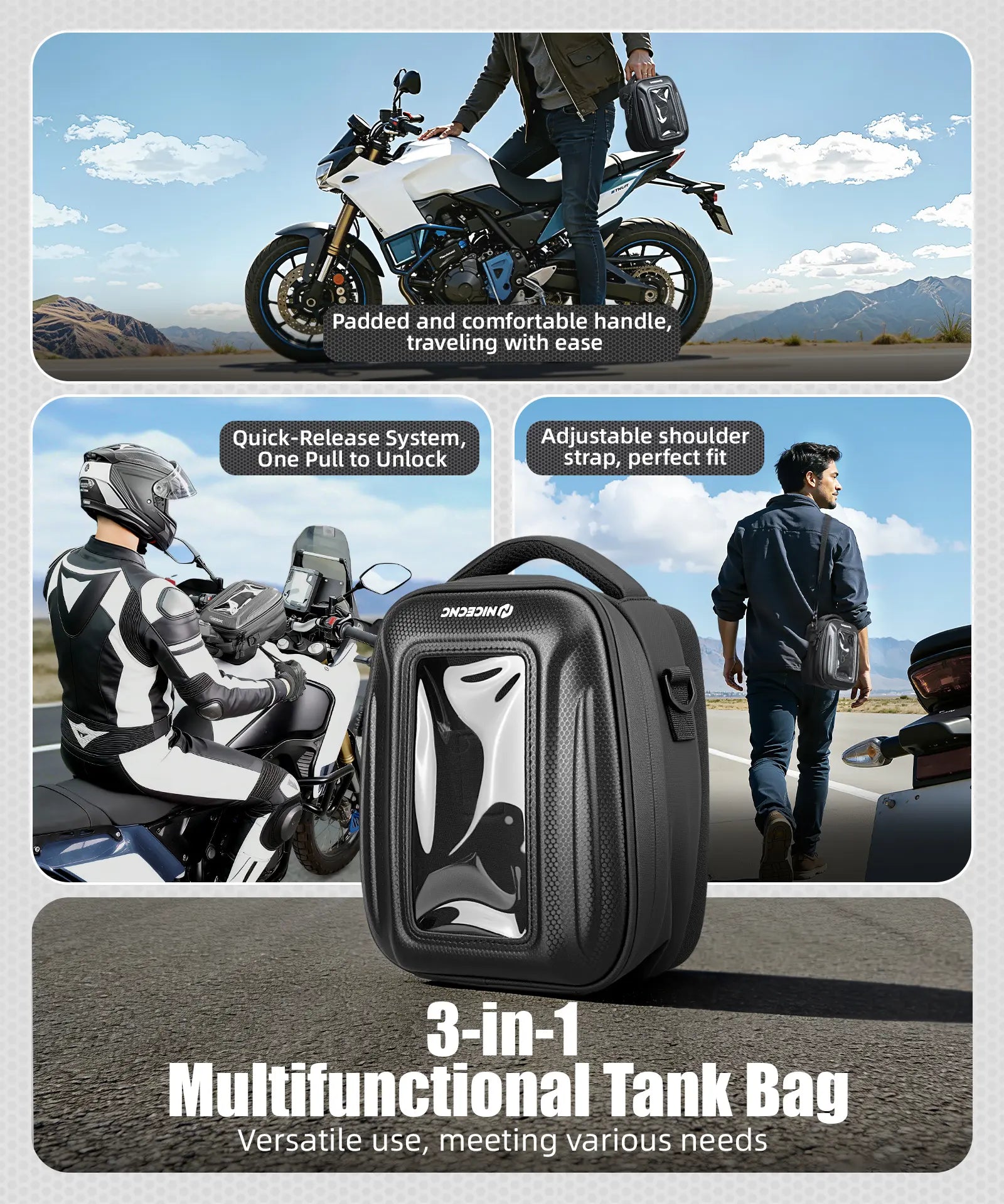 6L Quick-Release Tank Bag For Yamaha Tenere 700 2019-2024