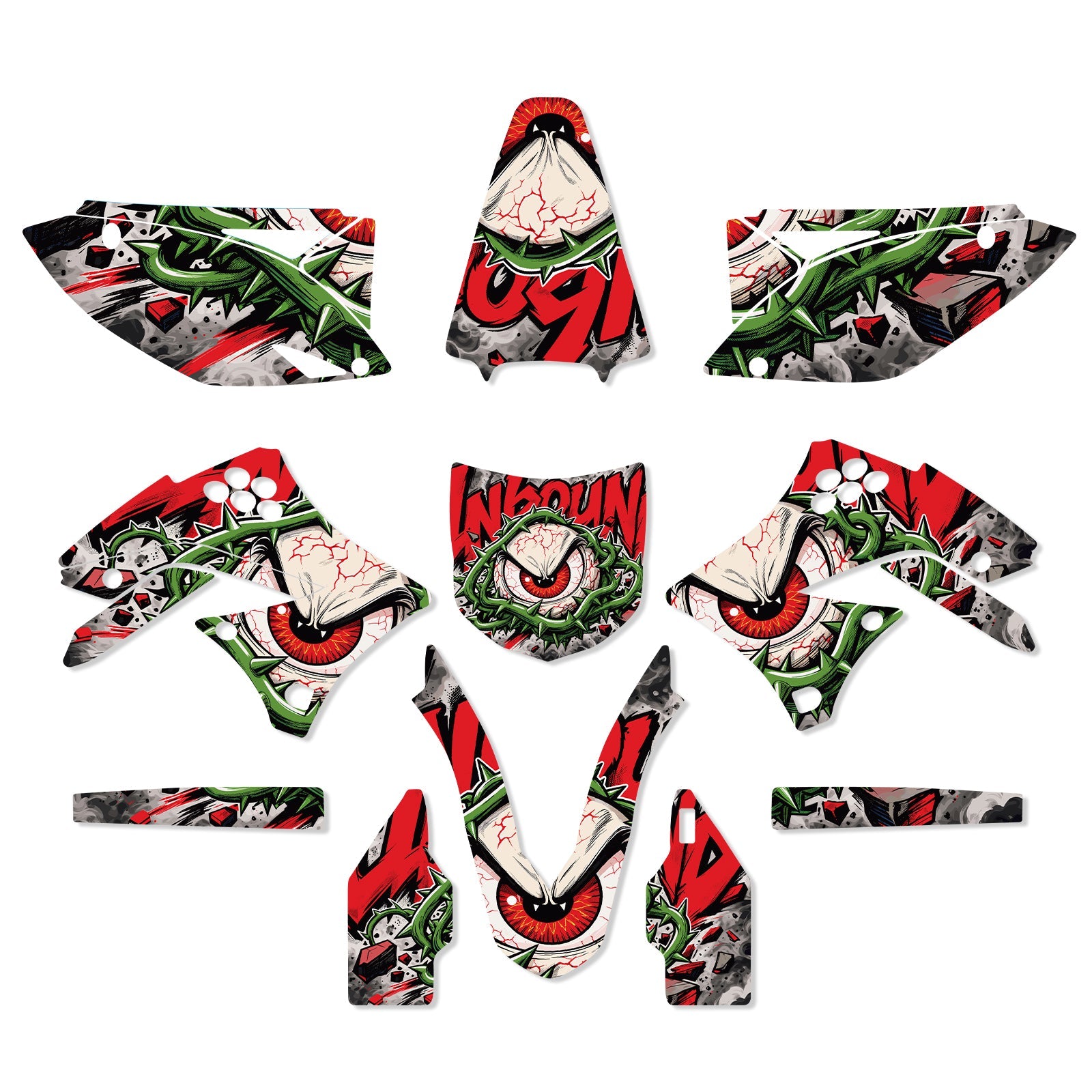Motorcycle Full Graphics Decals Kit For Kawasaki KXF250 2009-2012