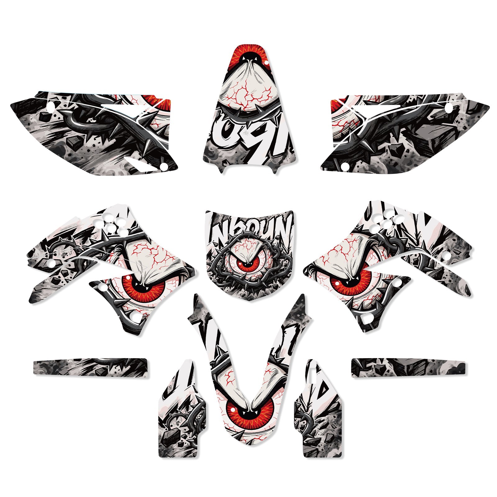 Motorcycle Full Graphics Decals Kit For Kawasaki KXF250 2009-2012
