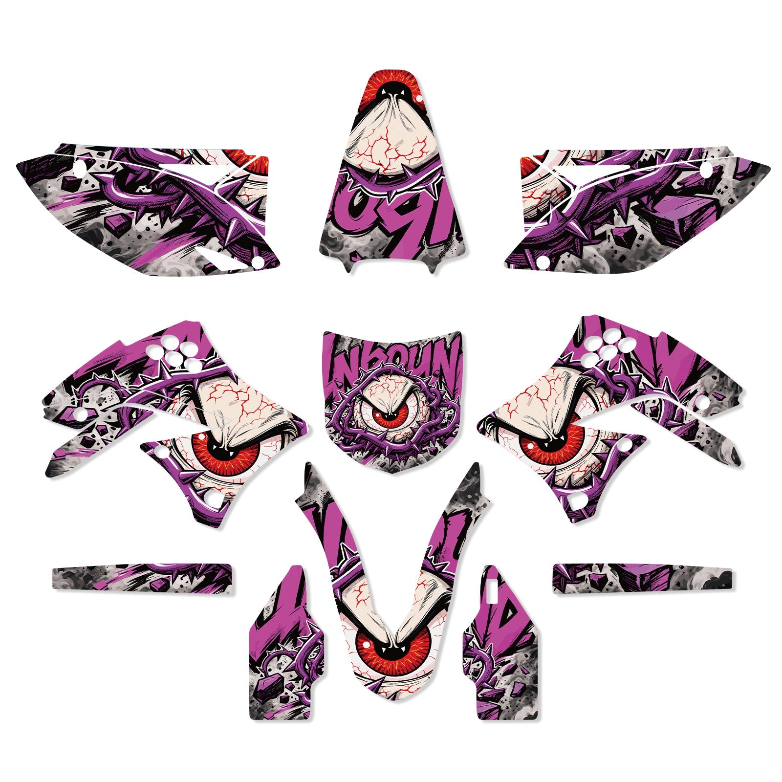 Motorcycle Full Graphics Decals Kit For Kawasaki KXF250 2009-2012