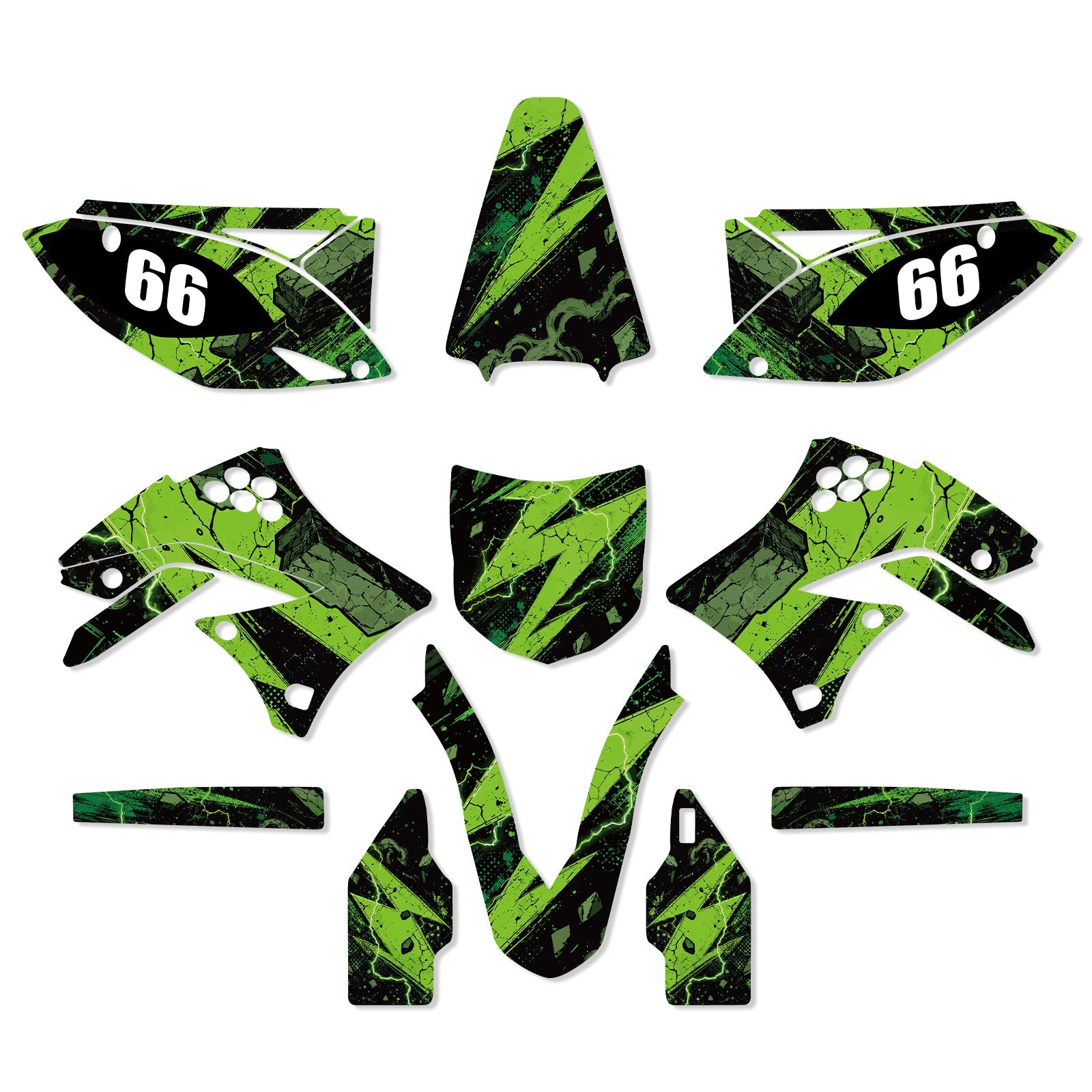 Motorcycle Full Graphics Decals Kit For Kawasaki KXF250 2009-2012