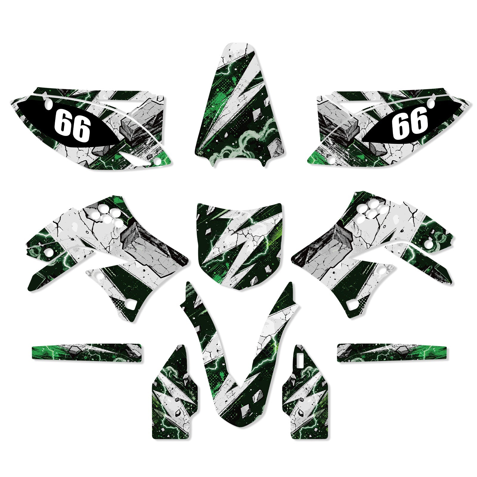 Motorcycle Full Graphics Decals Kit For Kawasaki KXF250 2009-2012