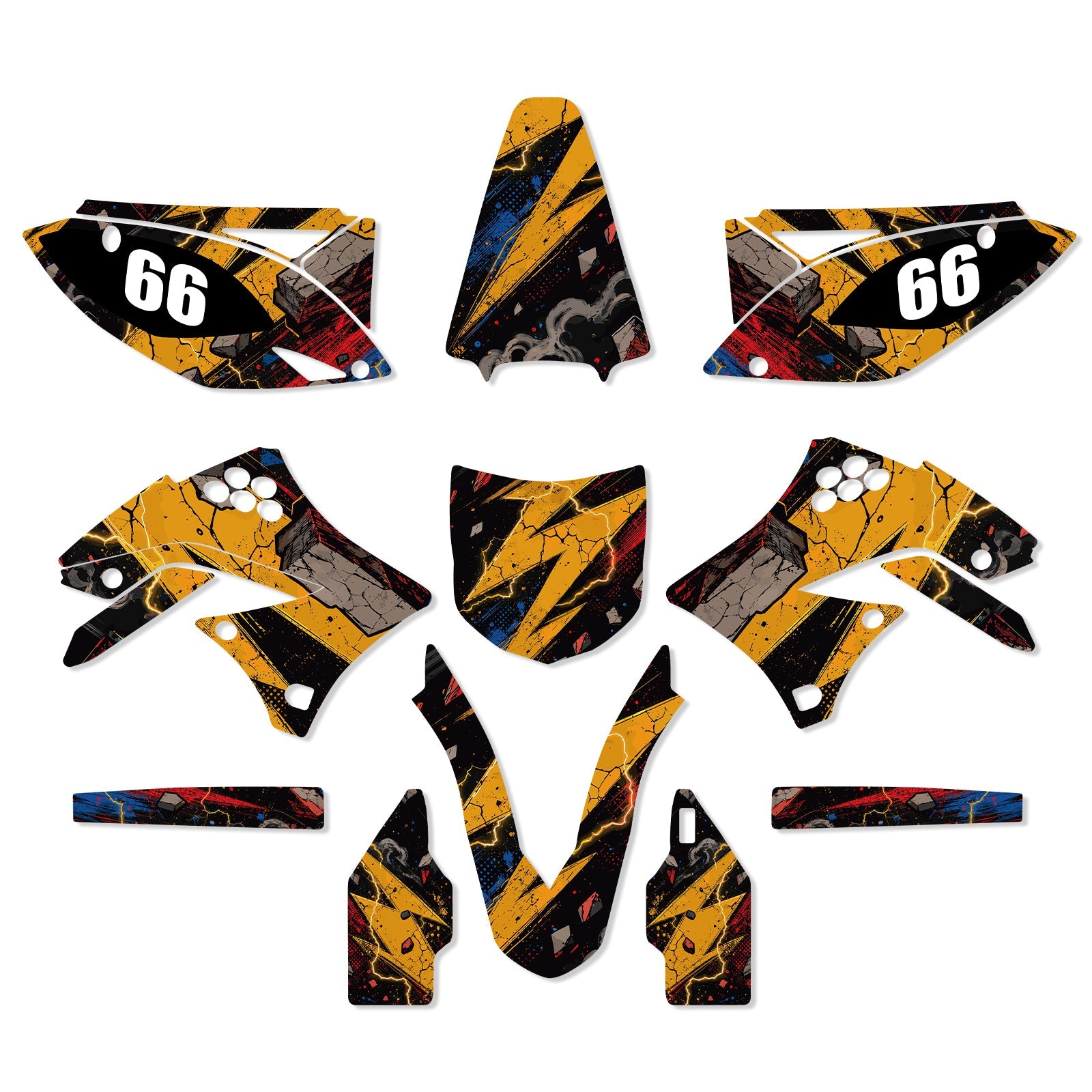 Motorcycle Full Graphics Decals Kit For Kawasaki KXF250 2009-2012