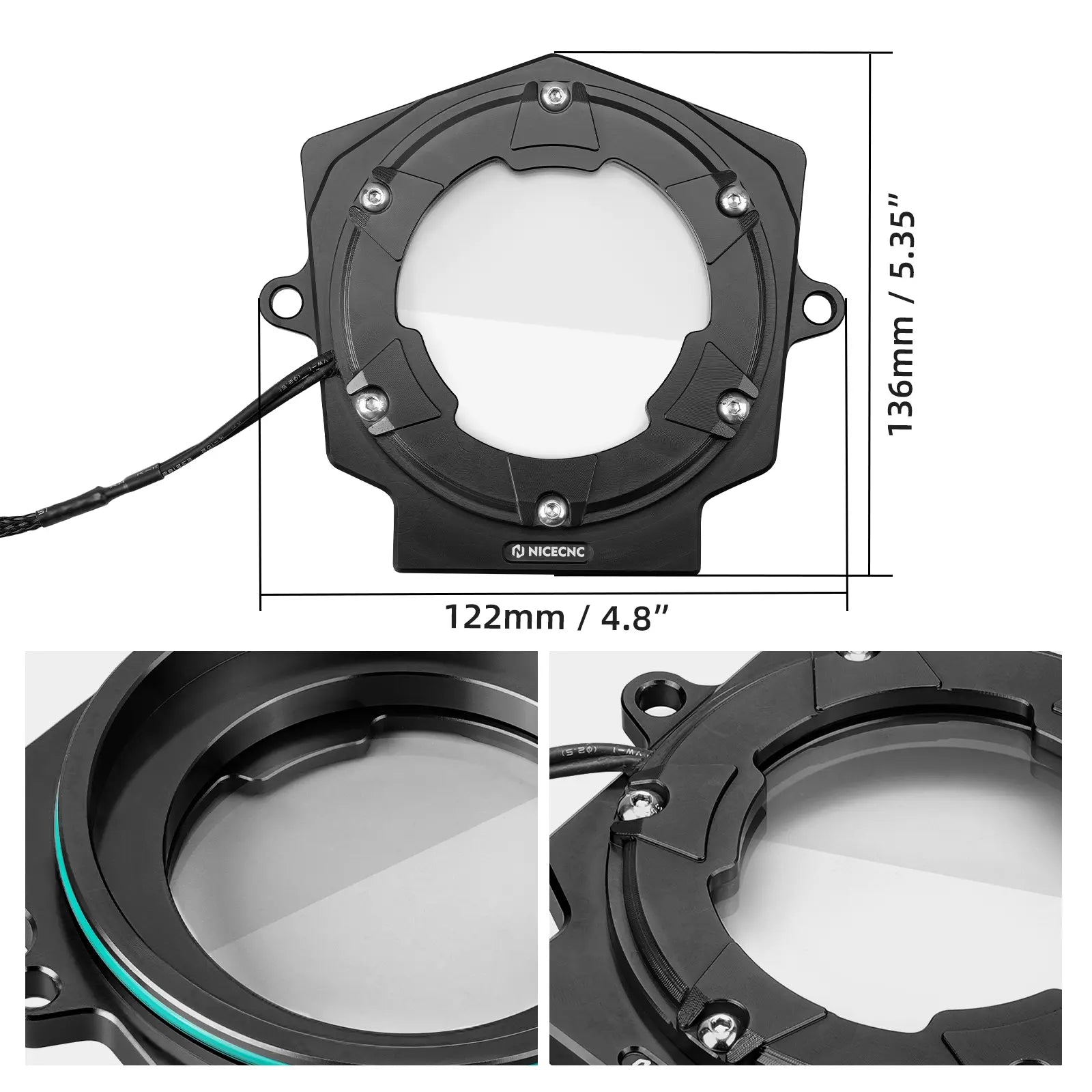 LED Transparent Cylinder Head Cover Guard For Yamaha Raptor 700 R RSE 2006-2026