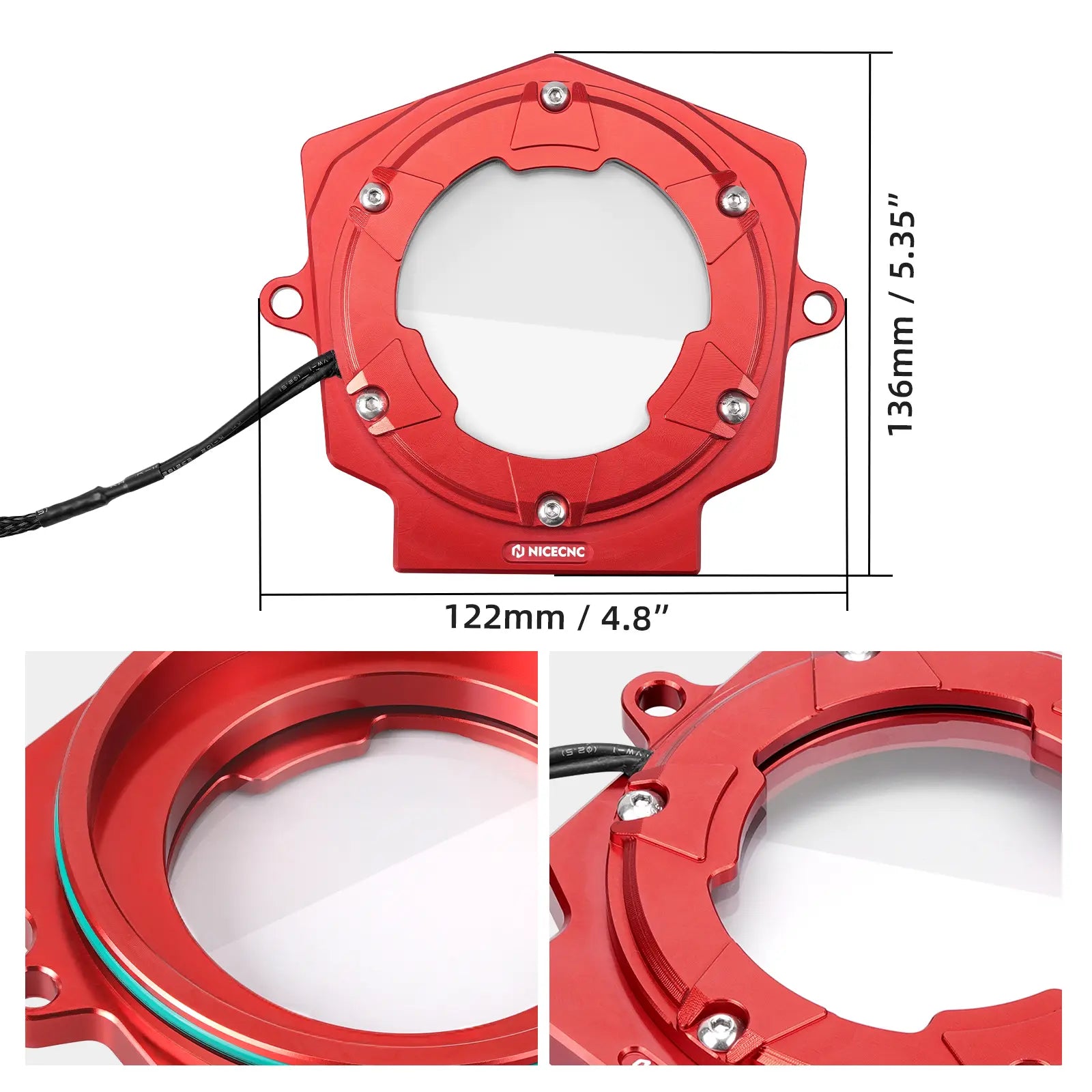 LED Transparent Cylinder Head Cover Guard For Yamaha Raptor 700 R RSE 2006-2026