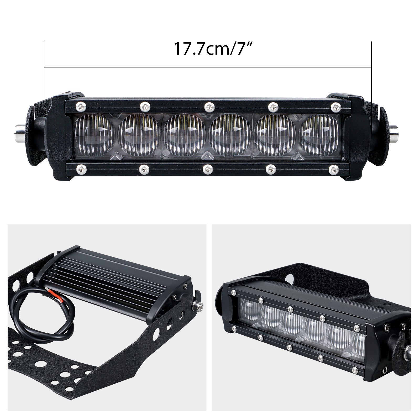 30W 6 Inch LED Headlight Work Light w/Bracket For Yamaha YFZ450R Raptor 700 Honda TRX450R