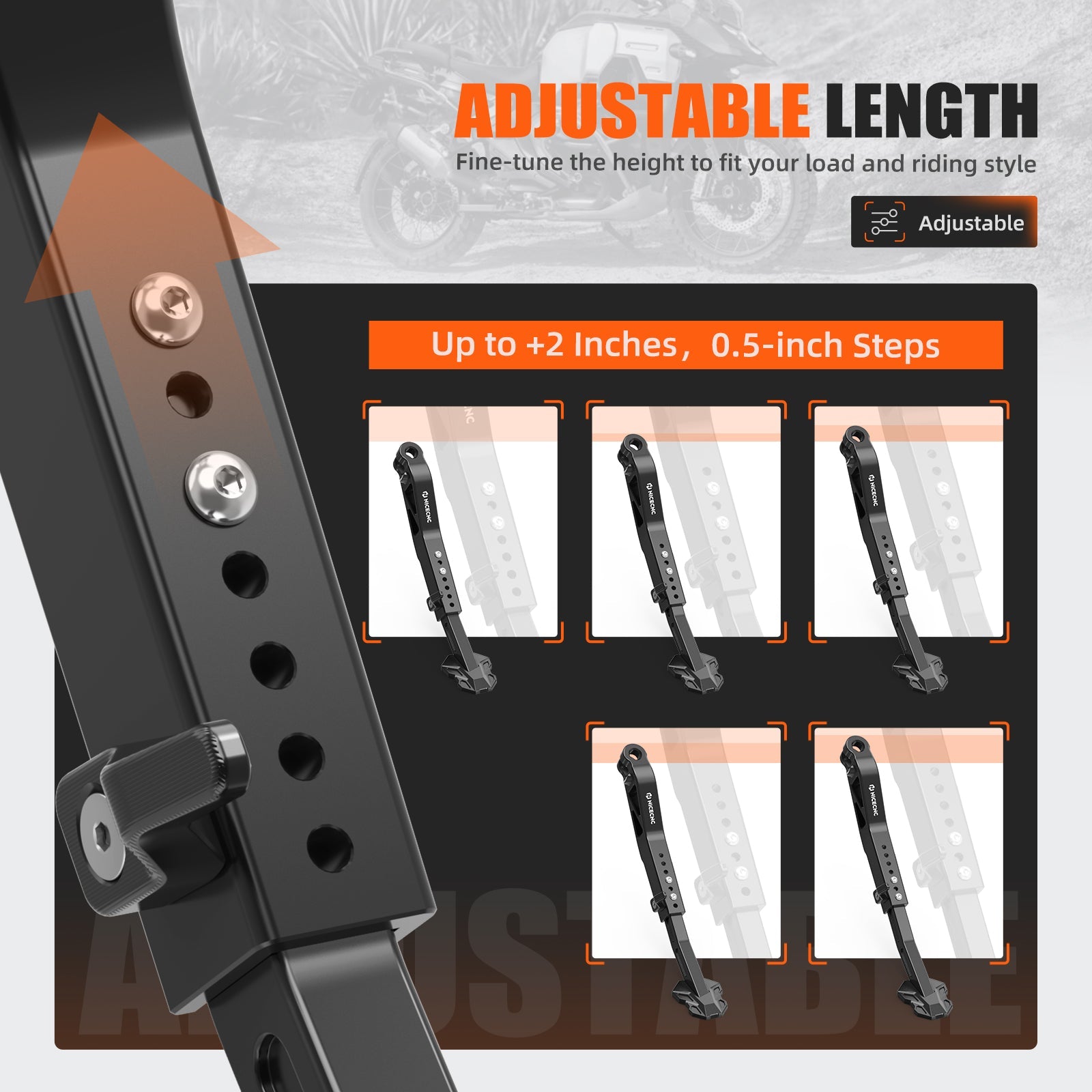 Adjustable Side Stand Kickstand For BMW R 1300 GS / Adventure 2024–2025