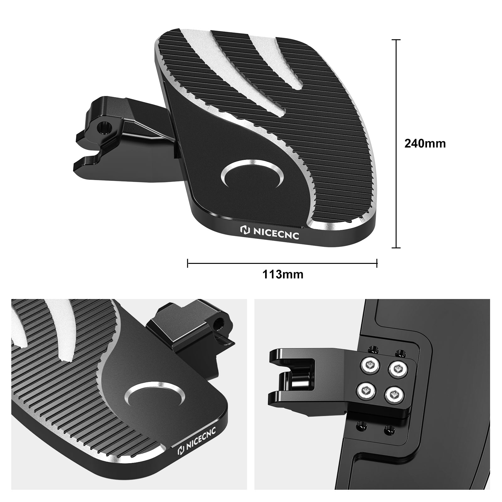 Enlarged Rider Floorboards Foot Boards Pegs Rest Pedals For Can-Am Ryker 600 900 ACE