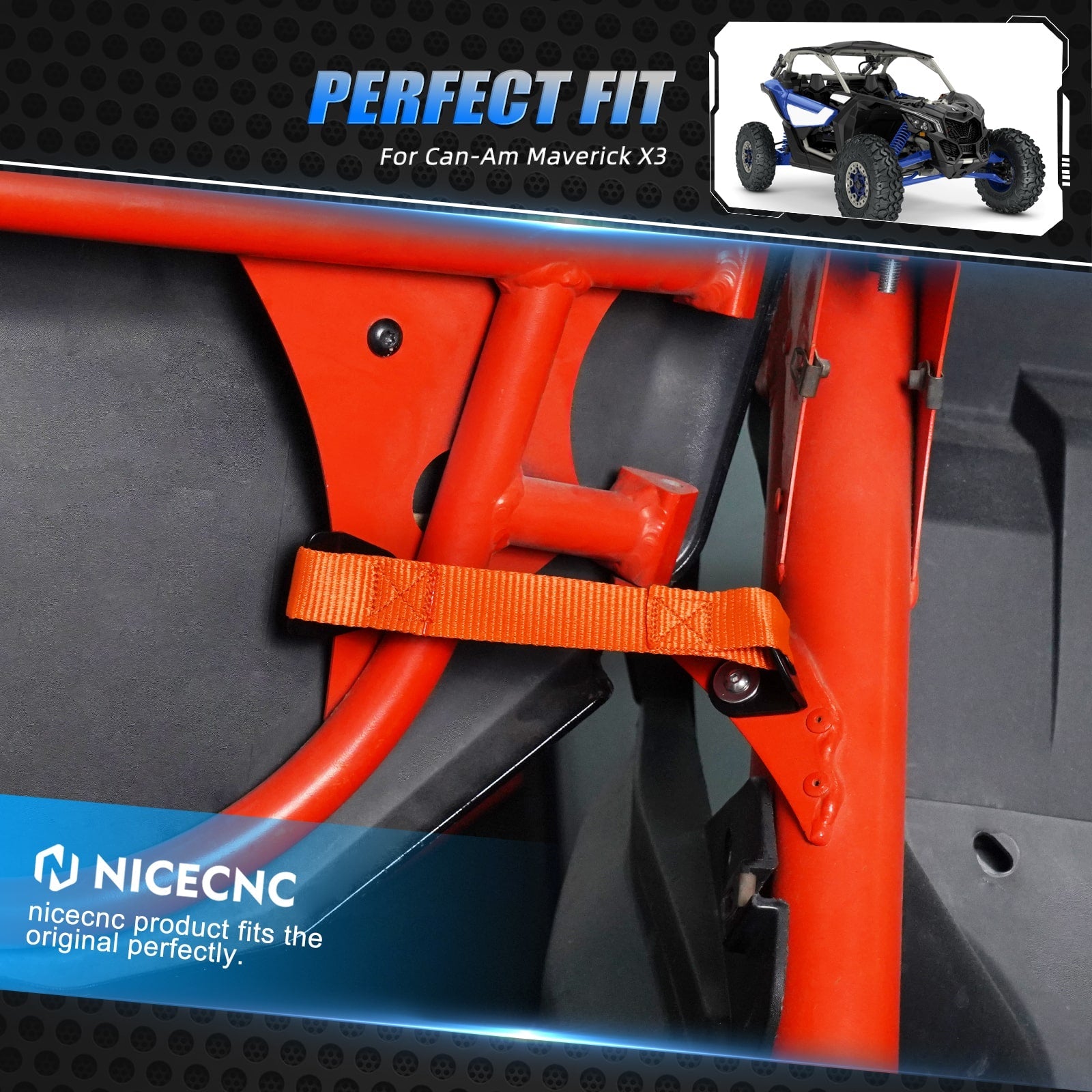 UTV Door Limiter Check Limiting Straps Belts Kit For Can-Am Maverick X3