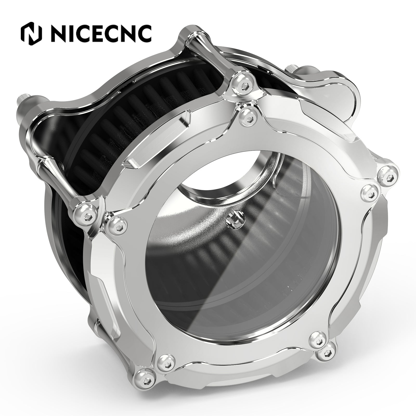 Full Clear M8 LED Air Cleaner Filter Intake Kit For Harley Road King Electra Street Glide