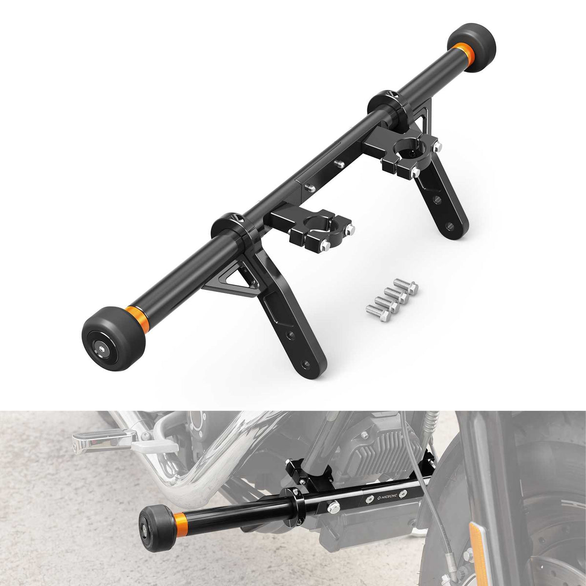 Replaceable Slider Front Crash Bar Engine Guard for Harley Dyna Fat Bob Street Bob Low Rider Wide Glide 2004-2017