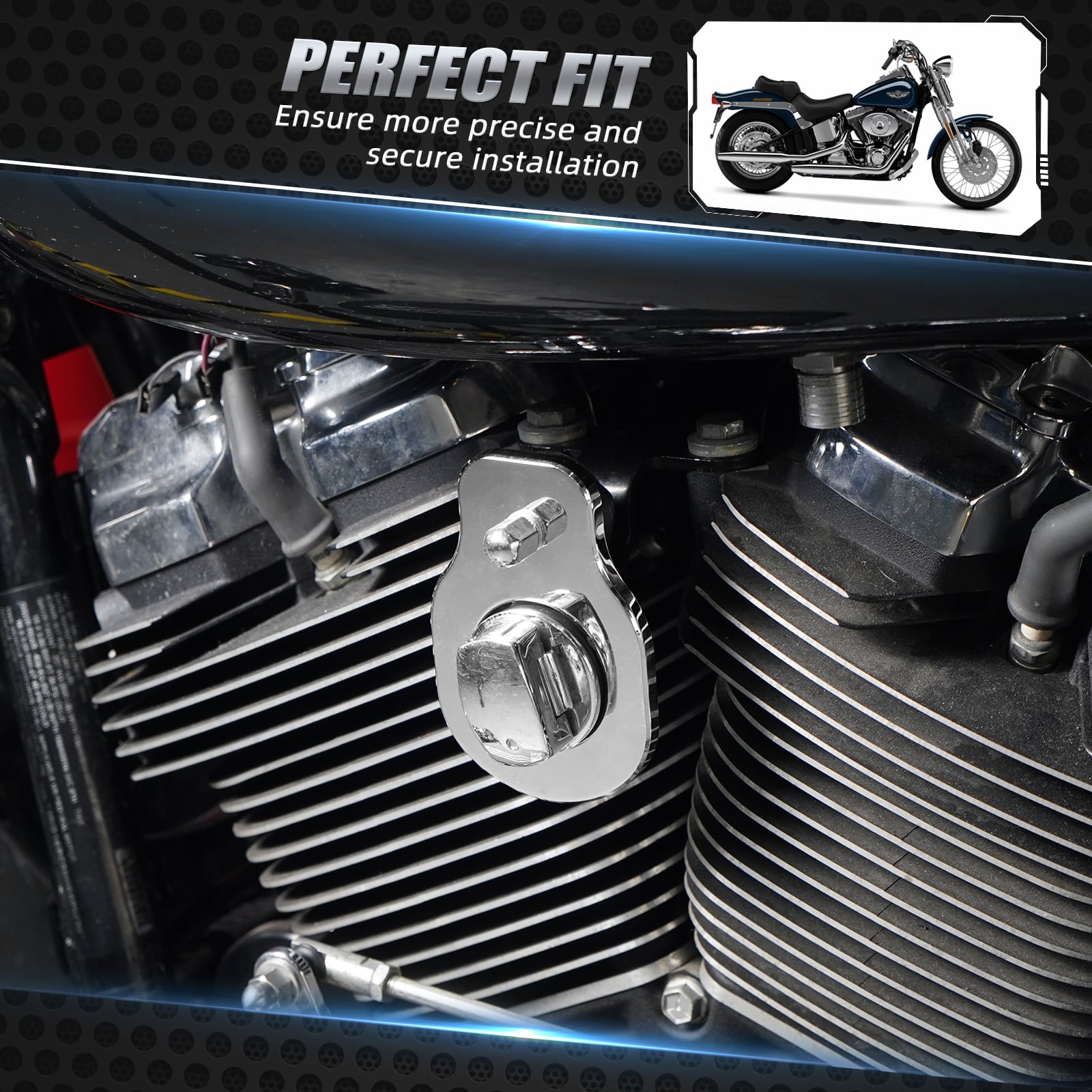 Chrome Ignition Switch Relocation Mount Bracket For Harley Road King Street Glide