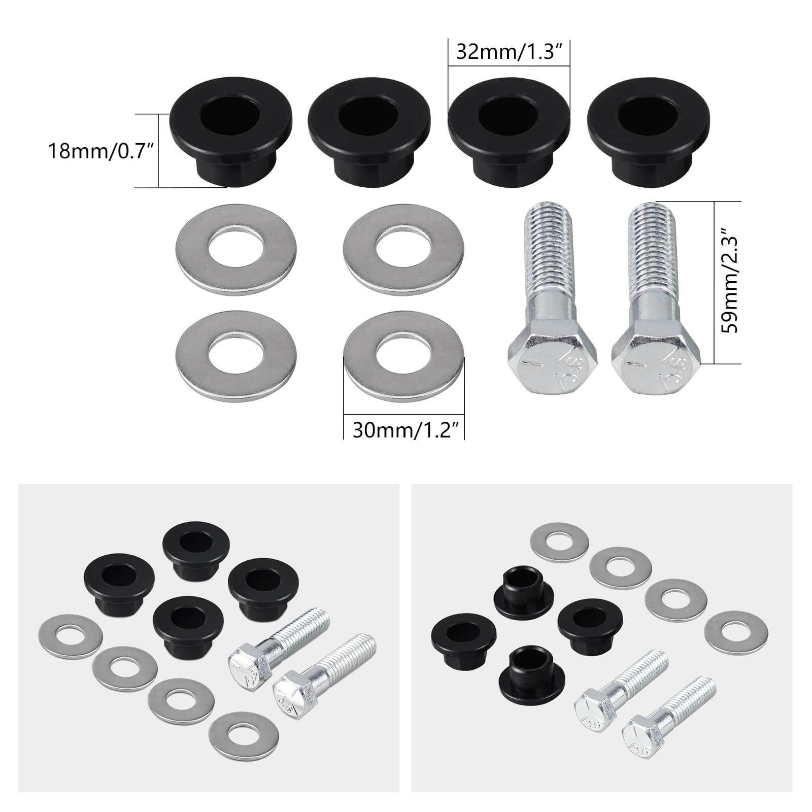 Handlebar Riser Mount Bushings Bolts Kit For Harley Road King FLHR Street Glide FLHX