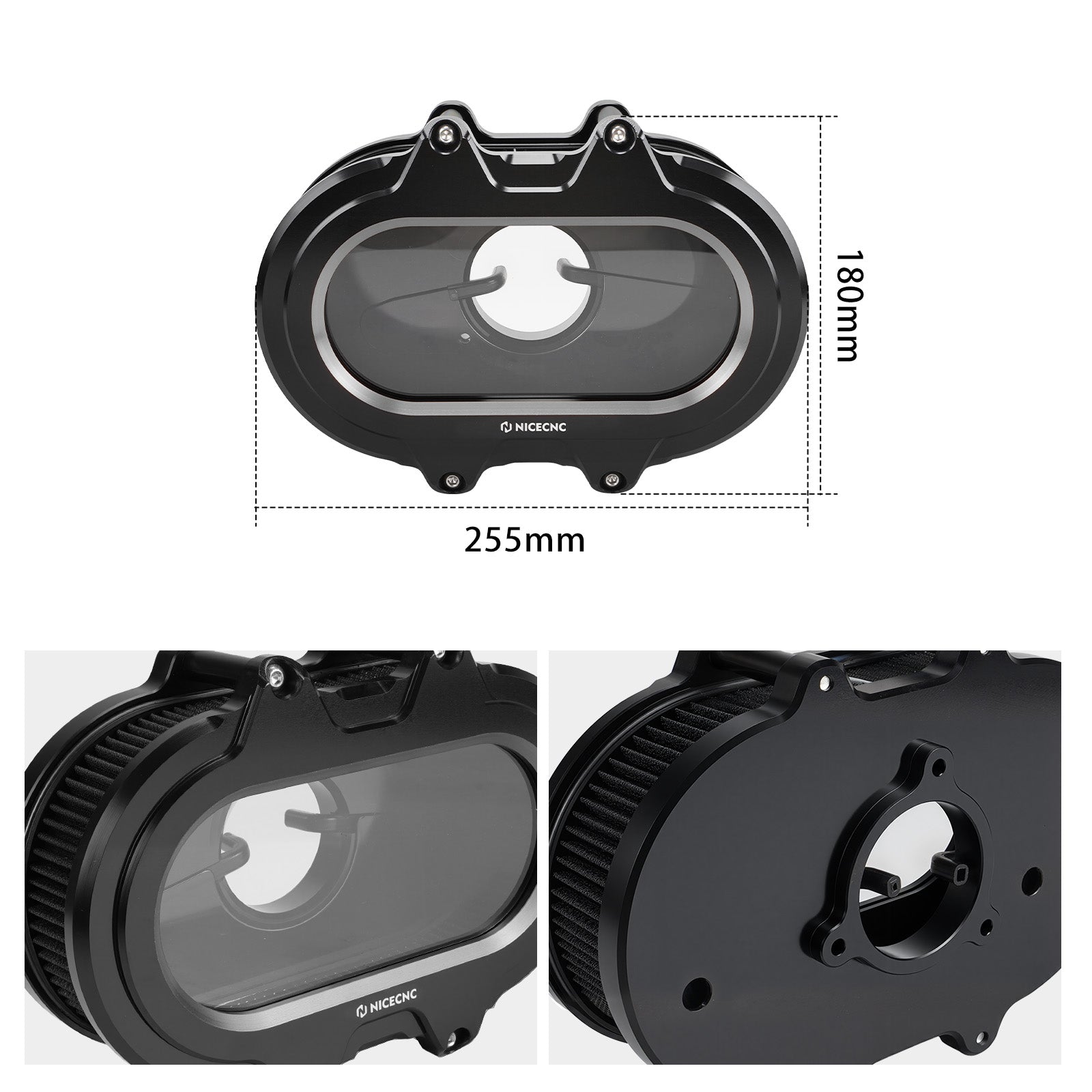 M8 Full Clear Air Cleaner Kit For Harley Softail Fat Boy Street Bob Low Rider Heritage Classic