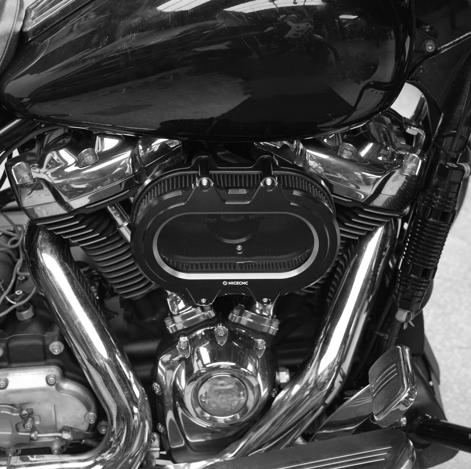 M8 Transparent Air Cleaner Intake Filter Kit For Harley Road King Electra Street Glide