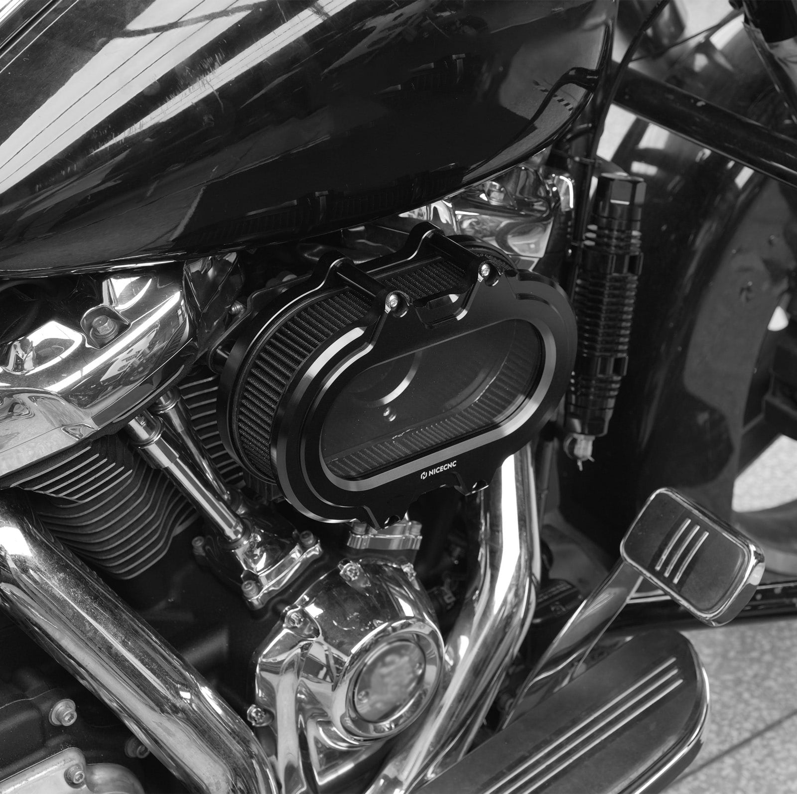 M8 Transparent Air Cleaner Intake Filter Kit For Harley Road King Electra Street Glide