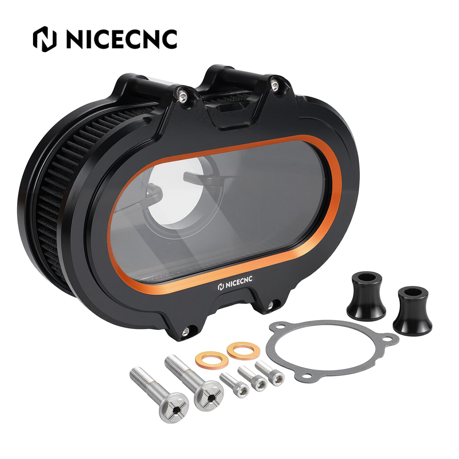 M8 Full Clear Air Cleaner Kit For Harley Softail Fat Boy Street Bob Low Rider Heritage Classic