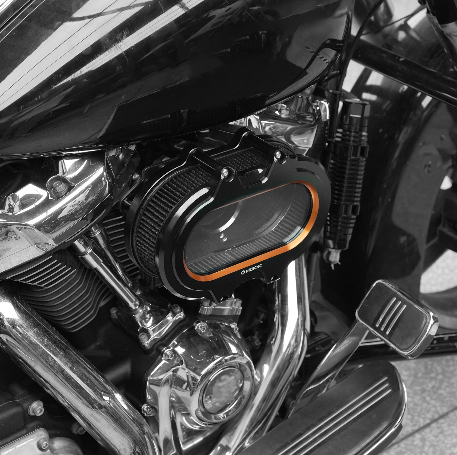 M8 Full Clear Air Cleaner Kit For Harley Softail Fat Boy Street Bob Low Rider Heritage Classic