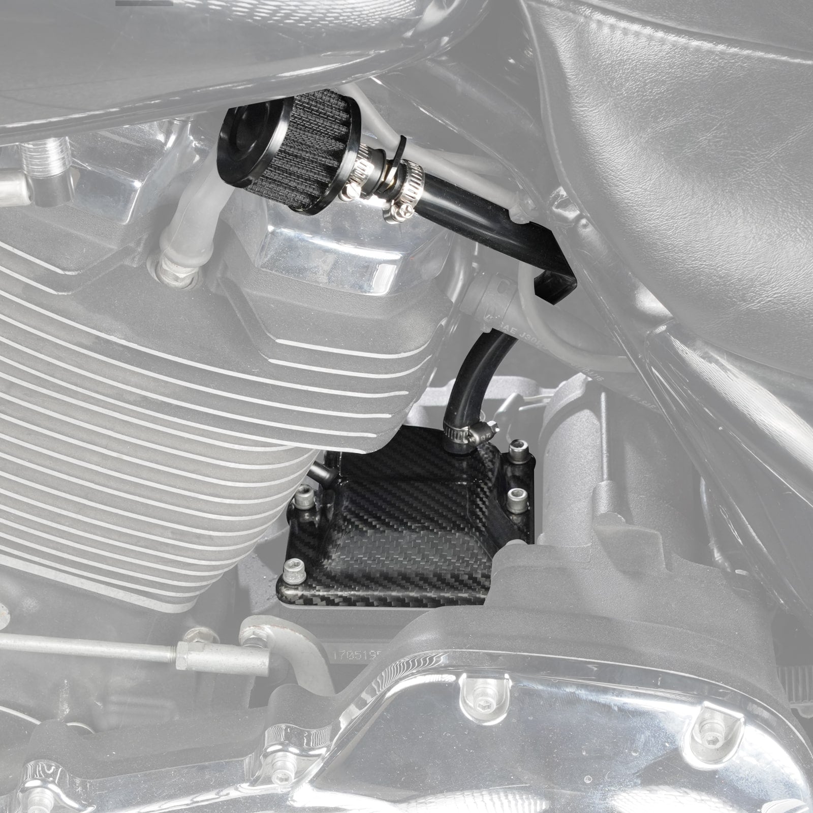 Carbon Fiber M8 Vented Transmission Top Cover For Harley Street Bob Low Rider S Fat Boy