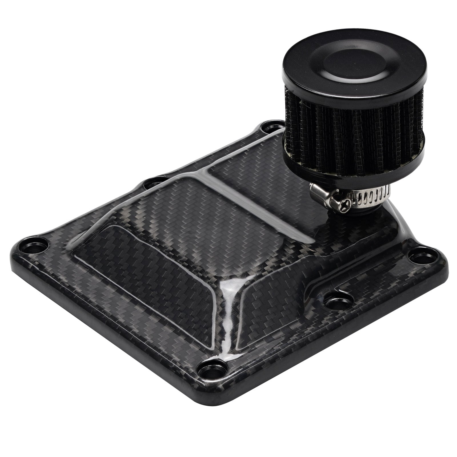Carbon Fiber M8 Vented Transmission Top Cover For Harley Street Bob Low Rider S Fat Boy