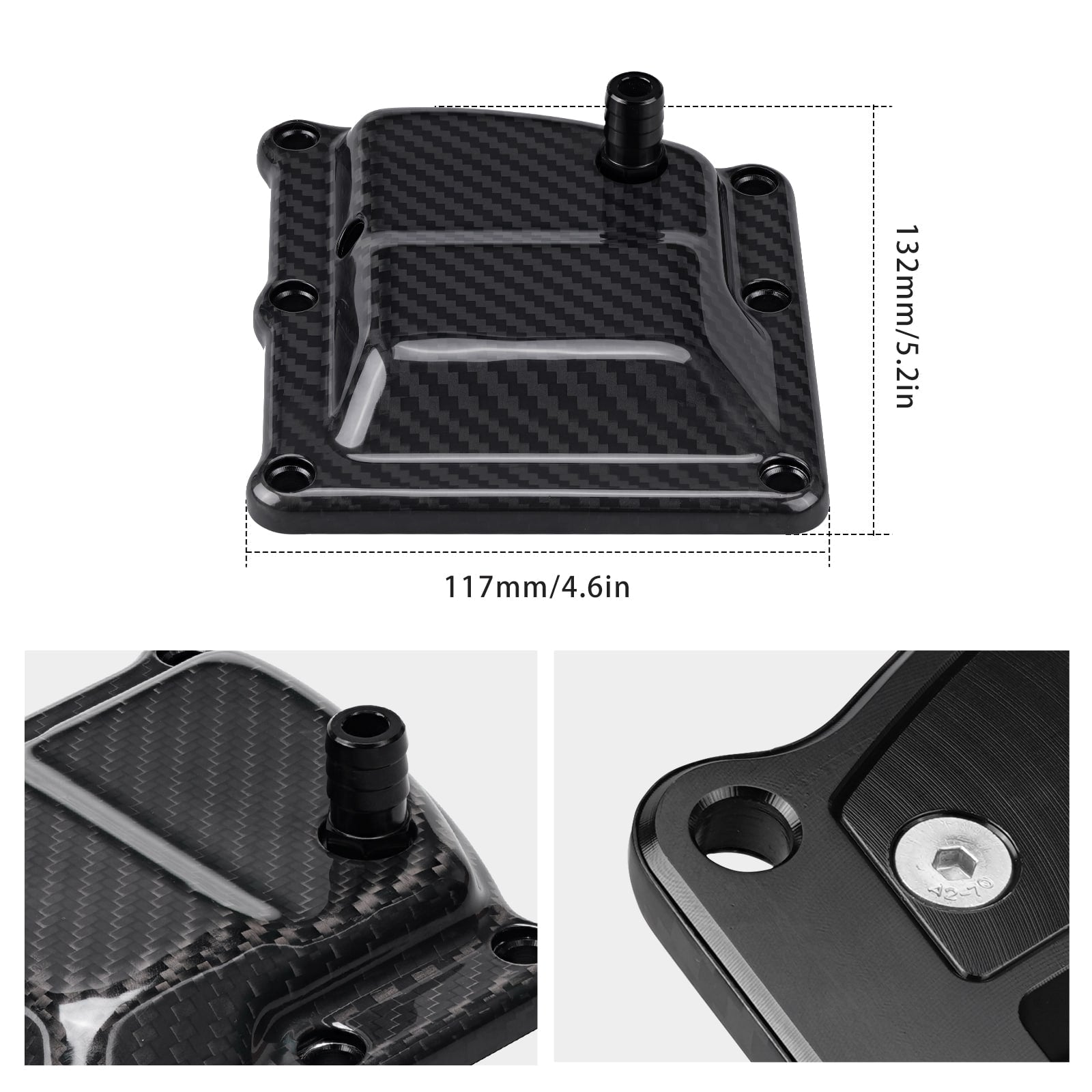 Carbon Fiber M8 Vented Transmission Top Cover For Harley Street Bob Low Rider S Fat Boy