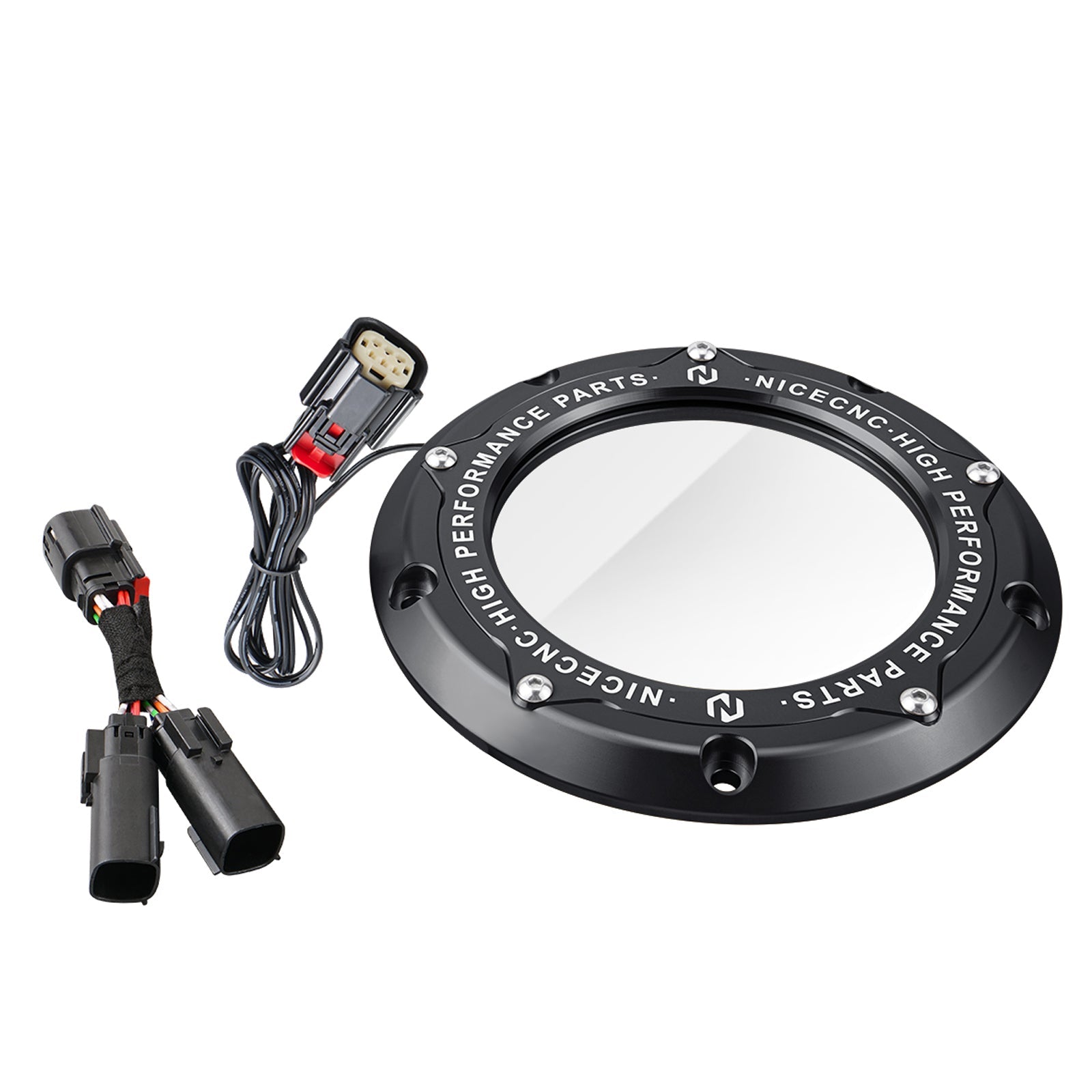 M8 LED Clear Derby Clutch Cover For Harley Road King Street Glide Ultra Limited Freewheeler