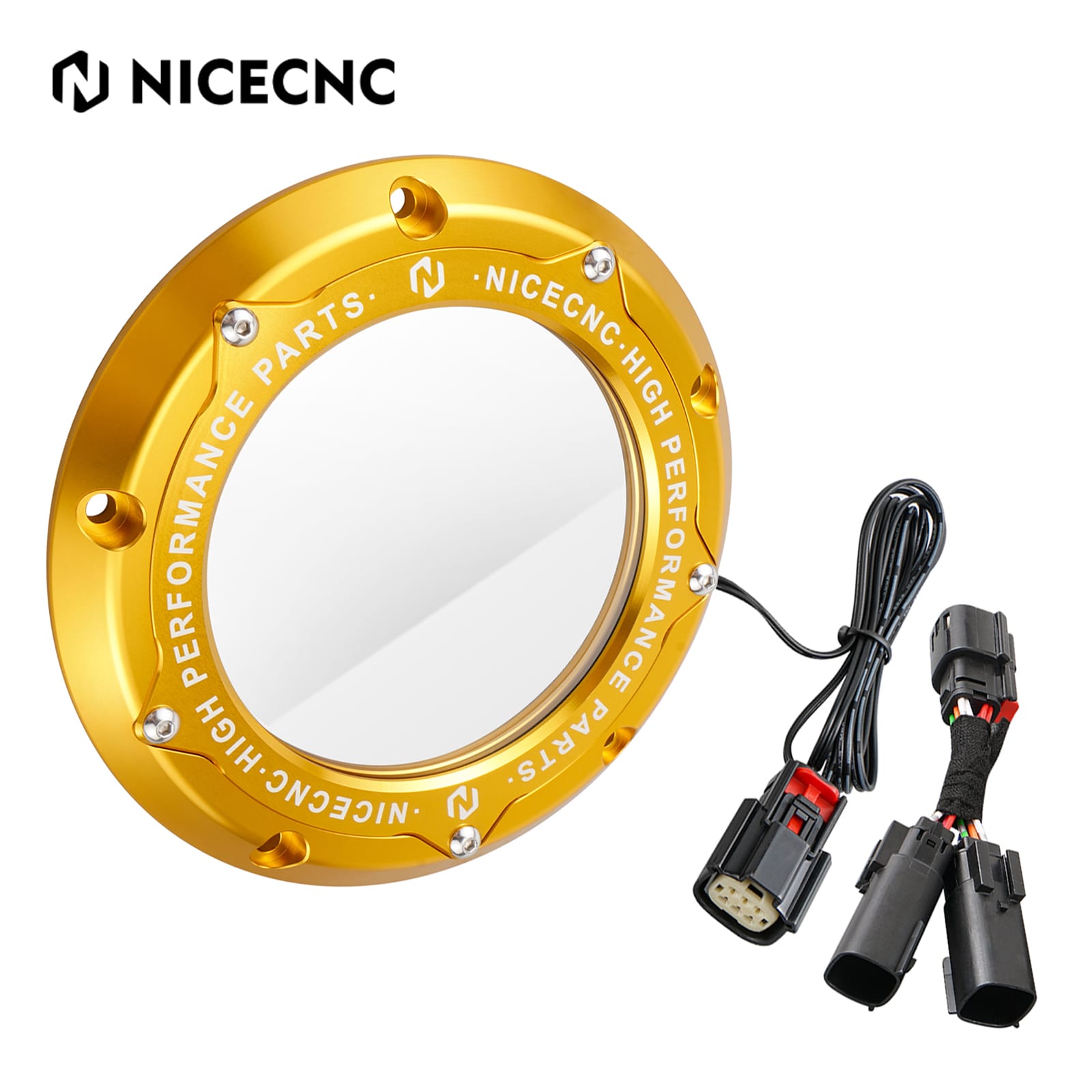 M8 LED Clear Derby Clutch Cover For Harley Road King Street Glide Ultra Limited Freewheeler
