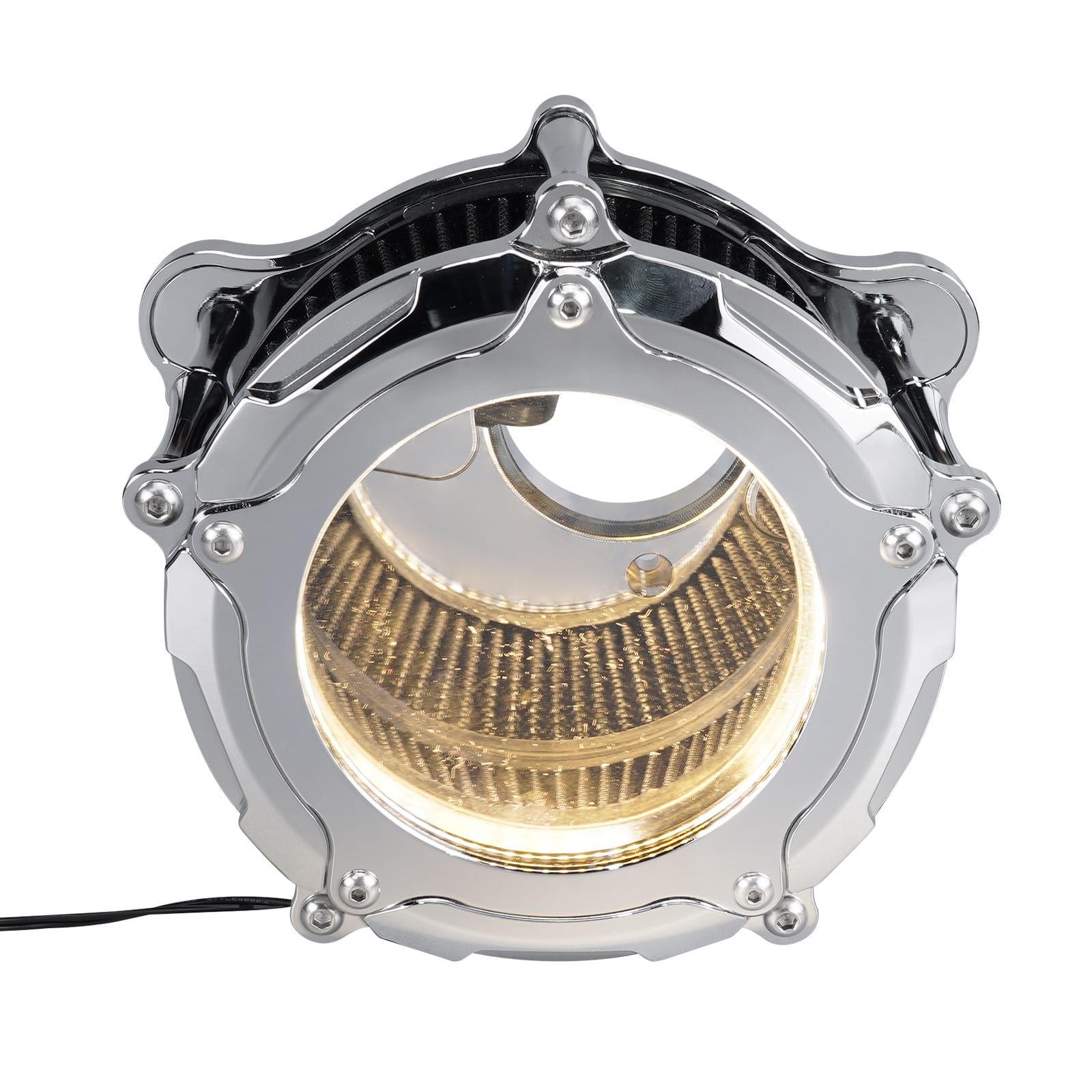 Chrome M8 LED Air Filter Intake Cleaner Kit For Harley Road King CVO Street Road Glide