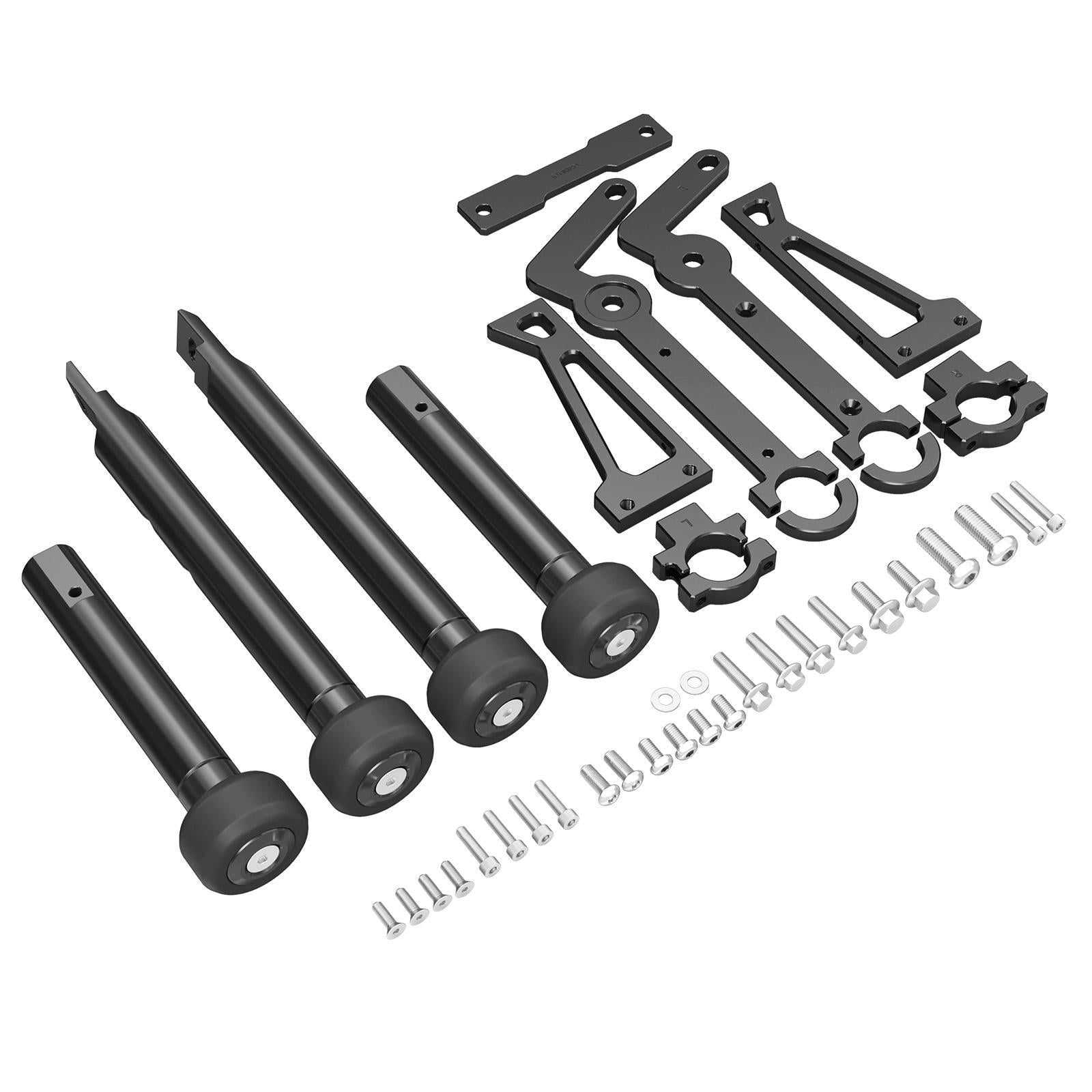 Modular Impact Protection Crash Bar with Replaceable Sliders for Harley Road King Electra Glide Street Glide
