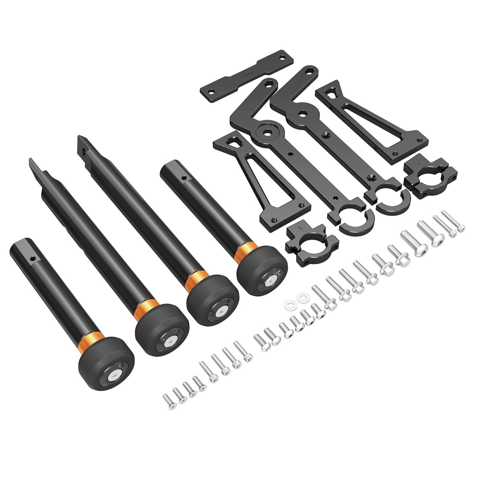 Modular Impact Protection Crash Bar with Replaceable Sliders for Harley Road King Electra Glide Street Glide
